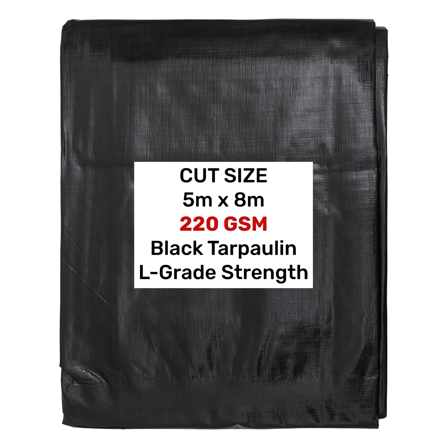 Black Silver L-Grade Tarpaulin 5m x 8m Heavy Duty Outdoor Sheet Waterproof Sheet