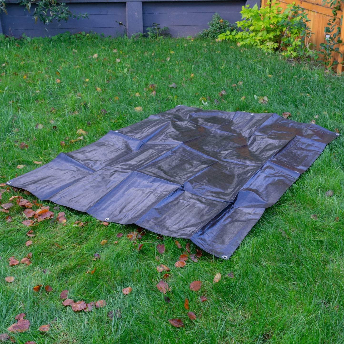Black Silver L-Grade Tarpaulin 6m x 6m Heavy Duty Outdoor Sheet Waterproof Sheet