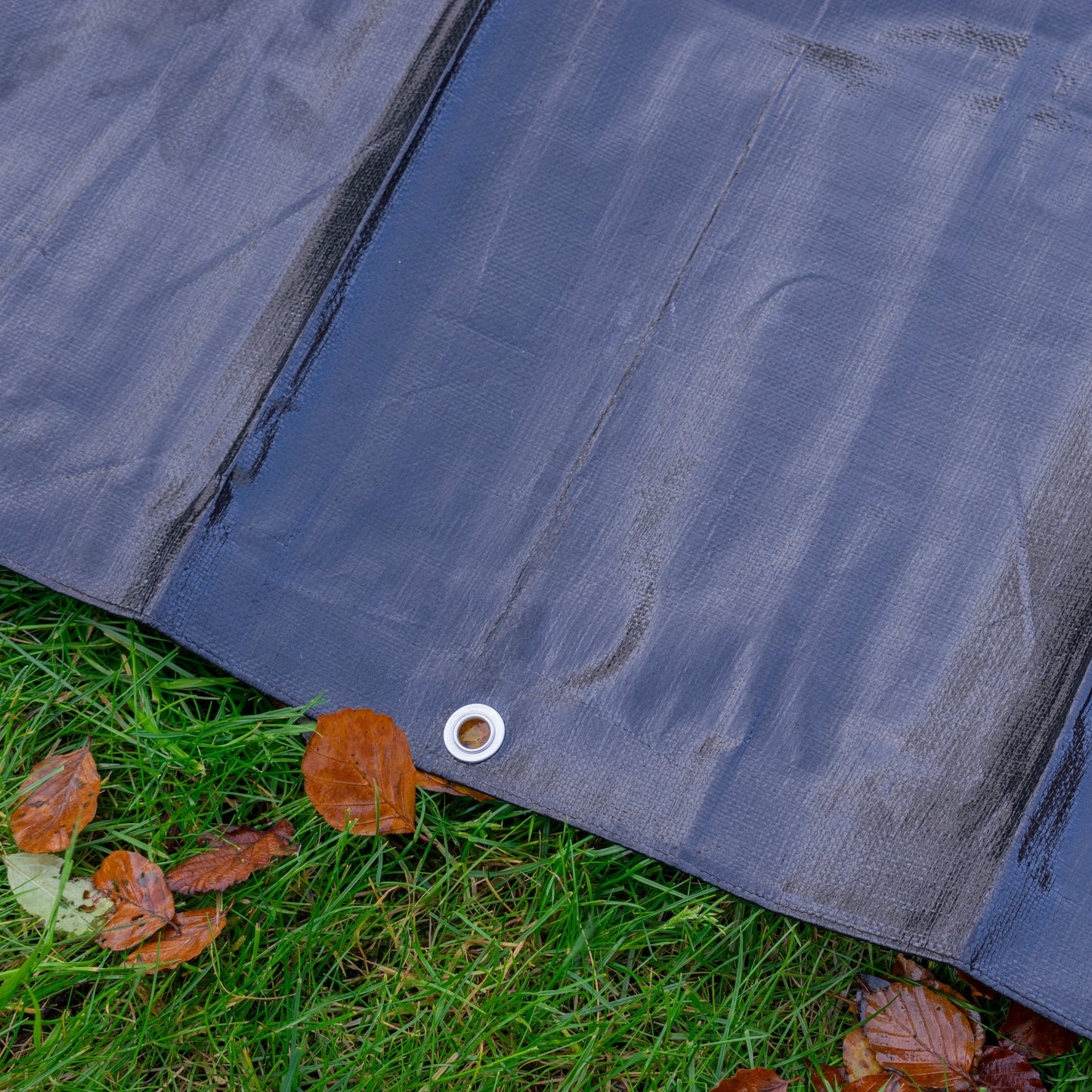 Black Silver L-Grade Tarpaulin 3m x 4m Heavy Duty Outdoor Sheet Waterproof Sheet