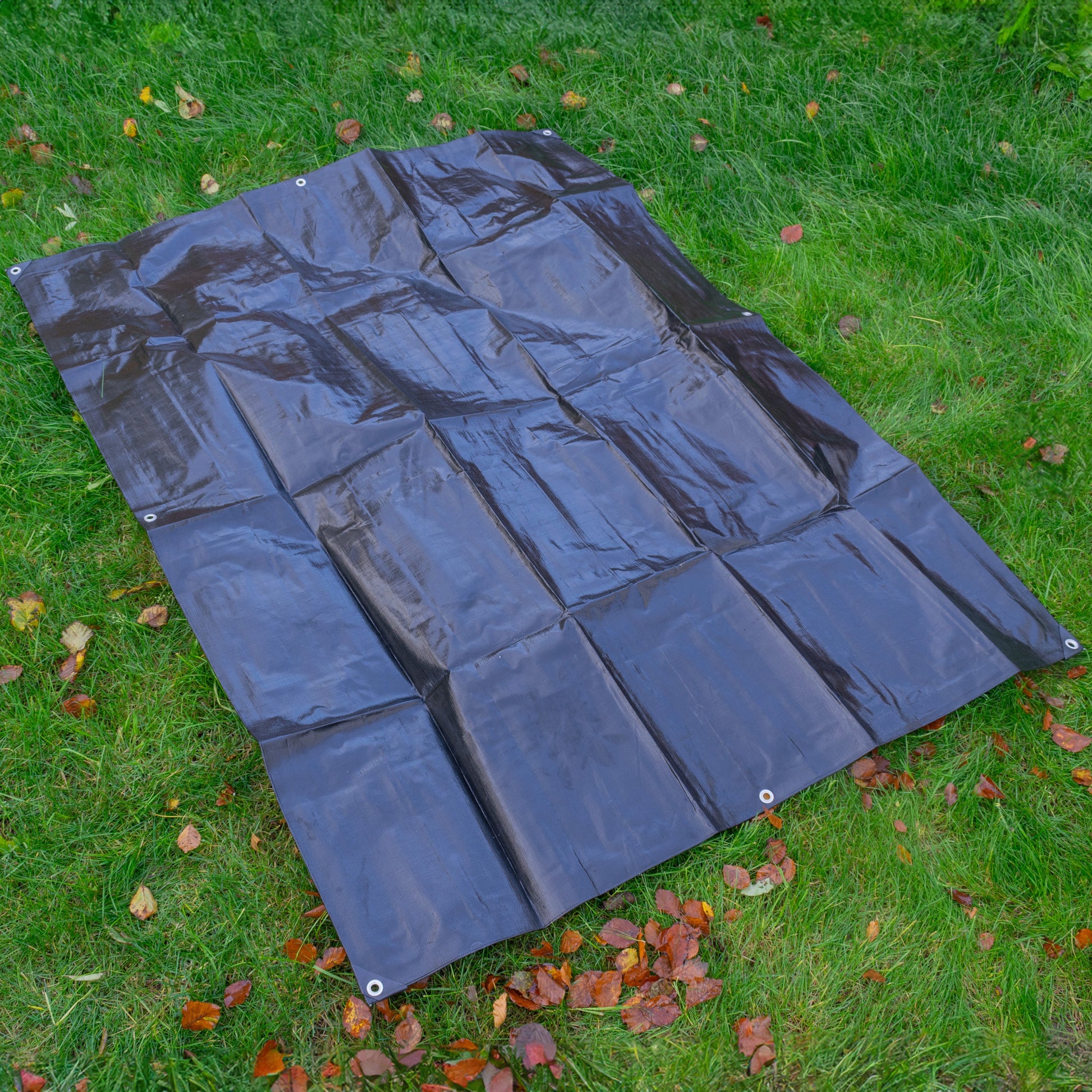 AP Supplies Black/Silver L-Grade Tarpaulin with Bungee Balls (Black) - 1.5m x 2m