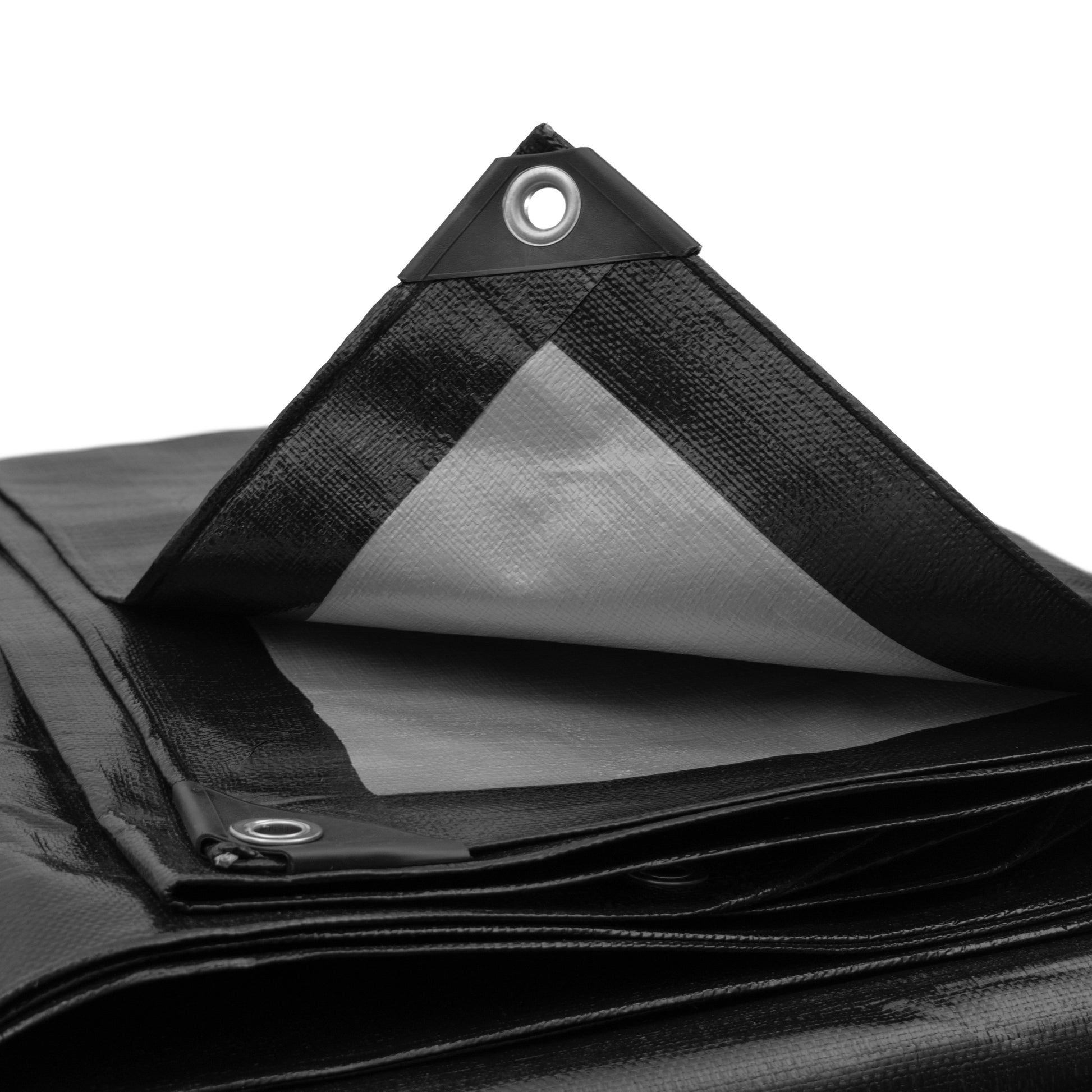 AP Supplies Black/Silver L-Grade Tarpaulin with Bungee Balls (Black) - 2m x 3m