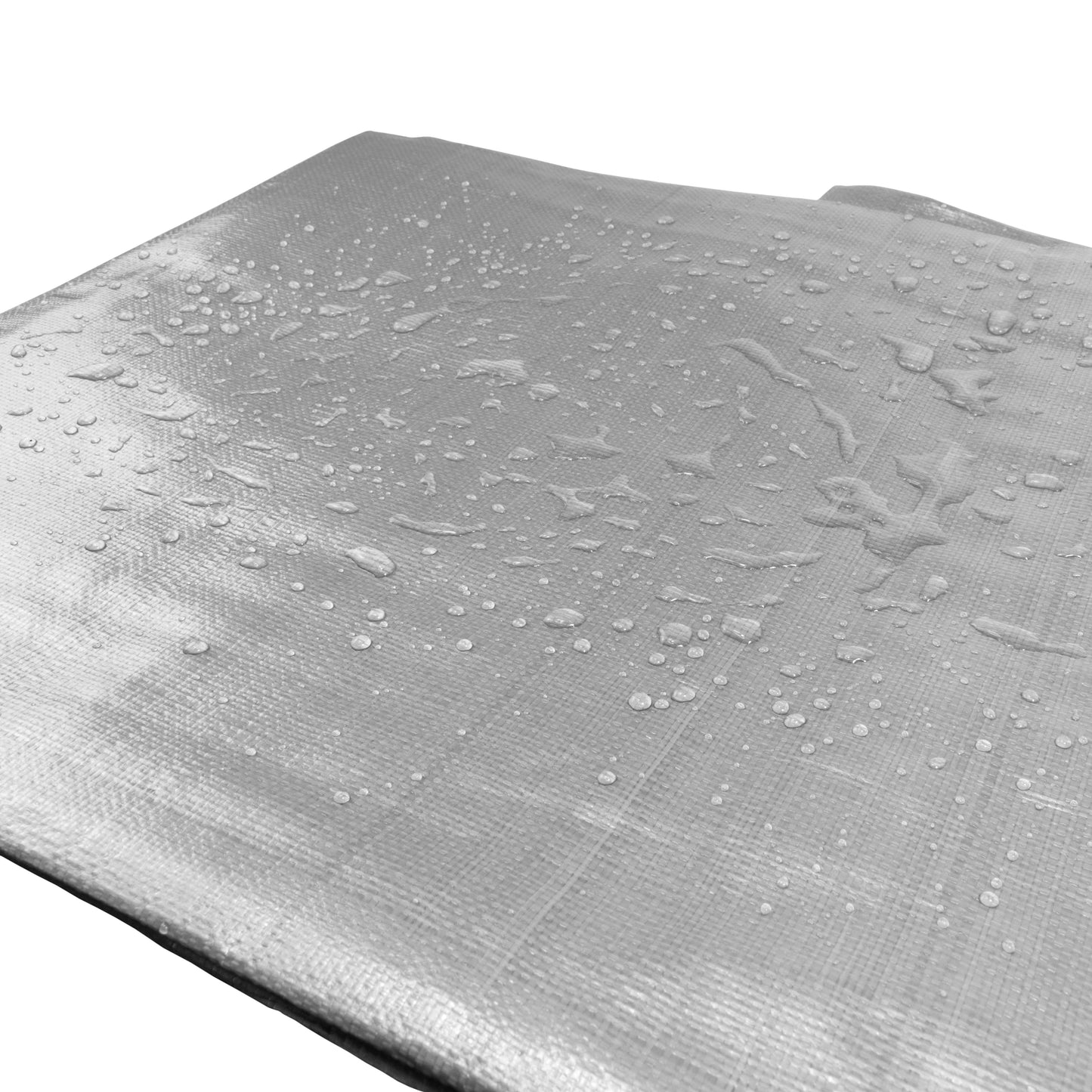 Silver XL-Grade Tarpaulin 4m x 4m Waterproof Tarpaulin Cover Reinforced Eyelets