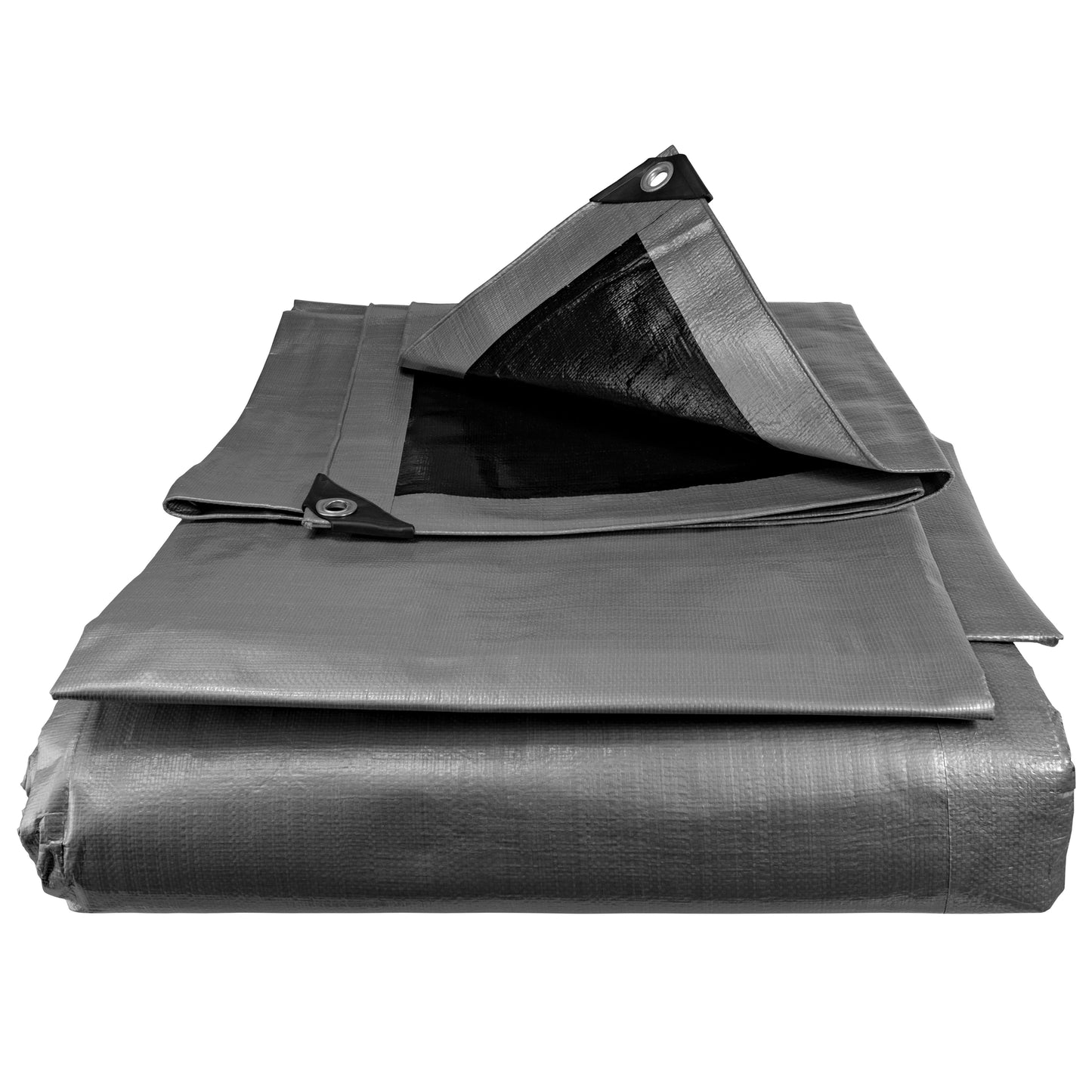 Silver XL-Grade Tarpaulin 4m x 6m Waterproof Tarpaulin Cover Reinforced Eyelets