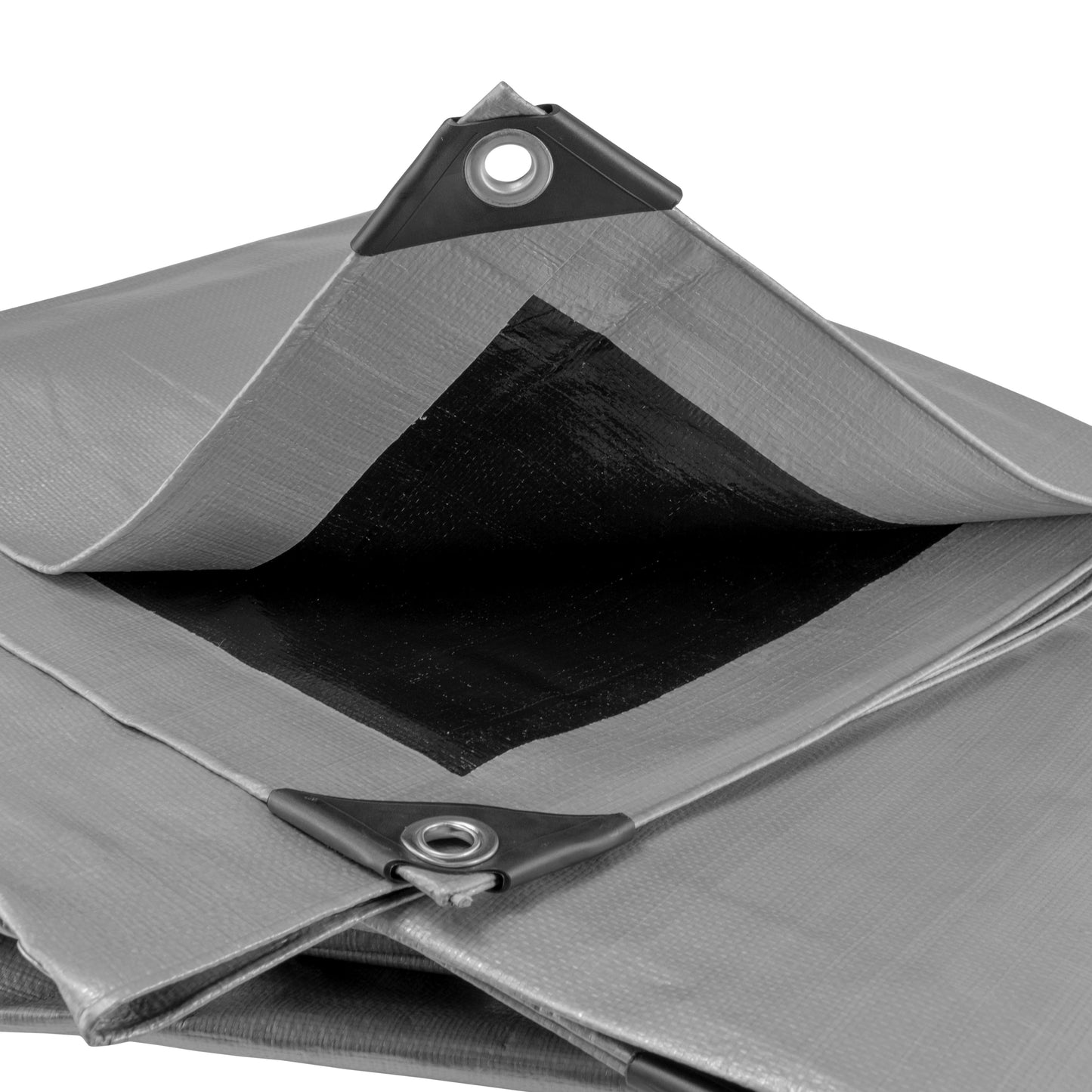 Silver XL-Grade Tarpaulin 5m x 6m Waterproof Tarpaulin Cover Reinforced Eyelets