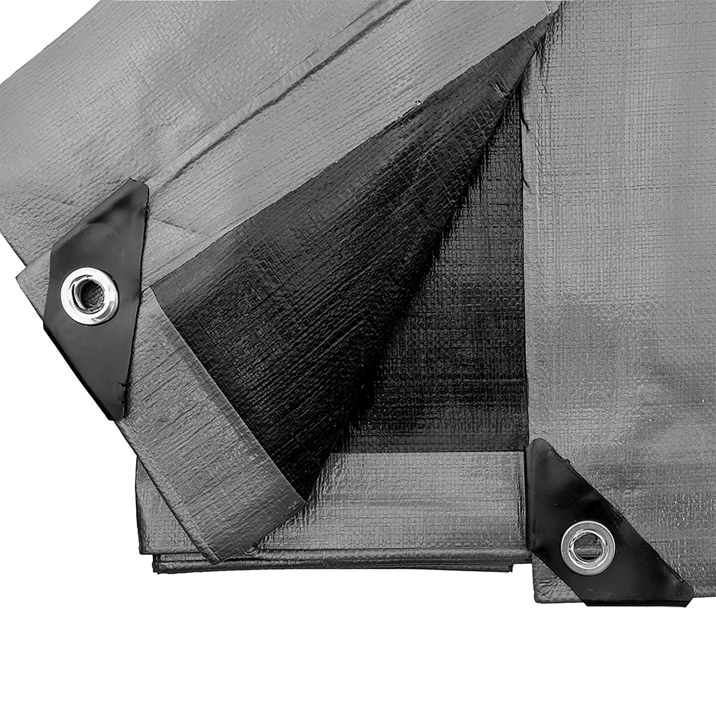 Silver XL-Grade Tarpaulin 6m x 8m Waterproof Tarpaulin Cover Reinforced Eyelets