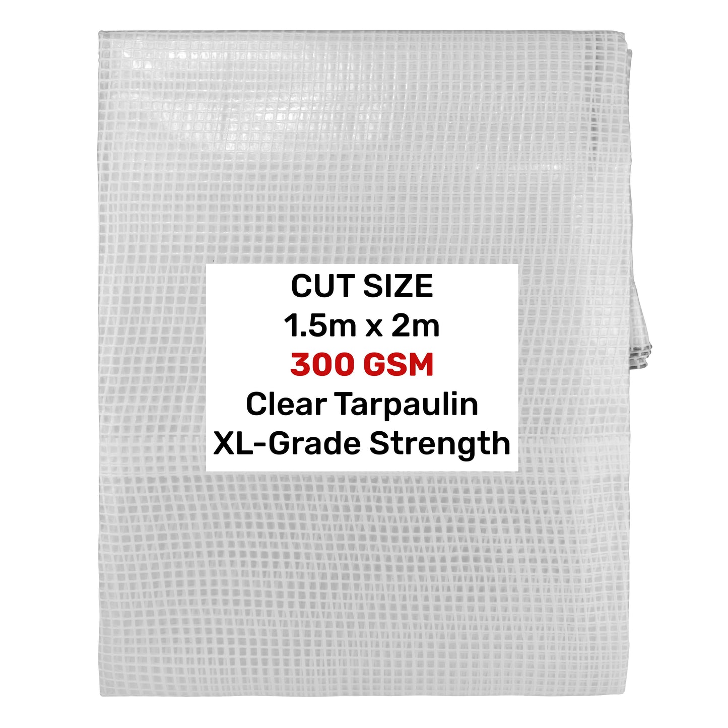 Clear XL-Grade Tarpaulin 1.5m x 2m Waterproof Tarpaulin Cover Reinforced Eyelets