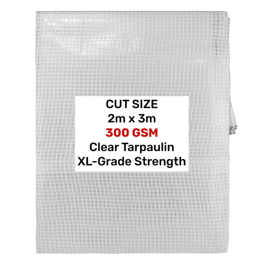 Clear XL-Grade Tarpaulin 2m x 3m Waterproof Tarpaulin Cover Outdoor Ground Sheet