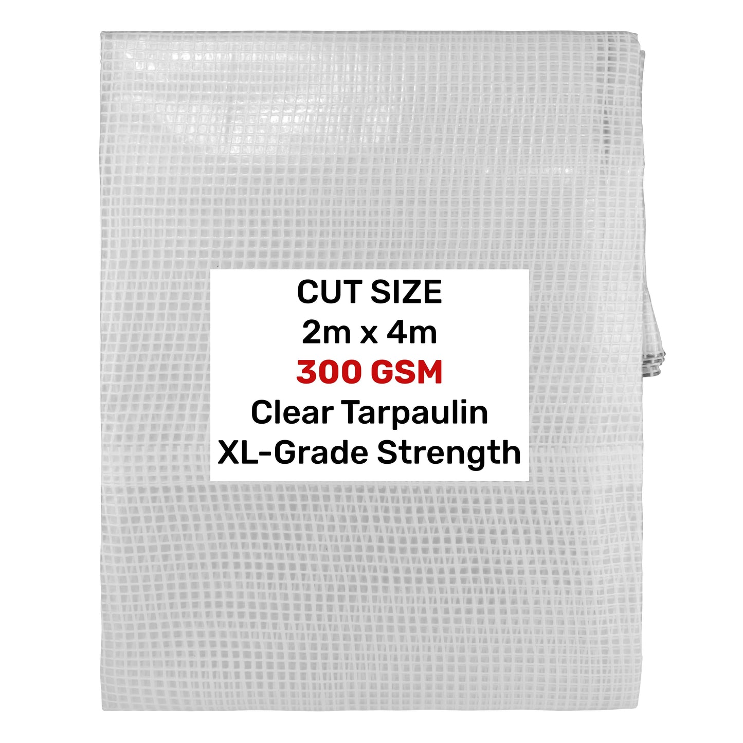Clear XL-Grade Tarpaulin 2m x 4m Waterproof Tarpaulin Cover Outdoor Ground Sheet