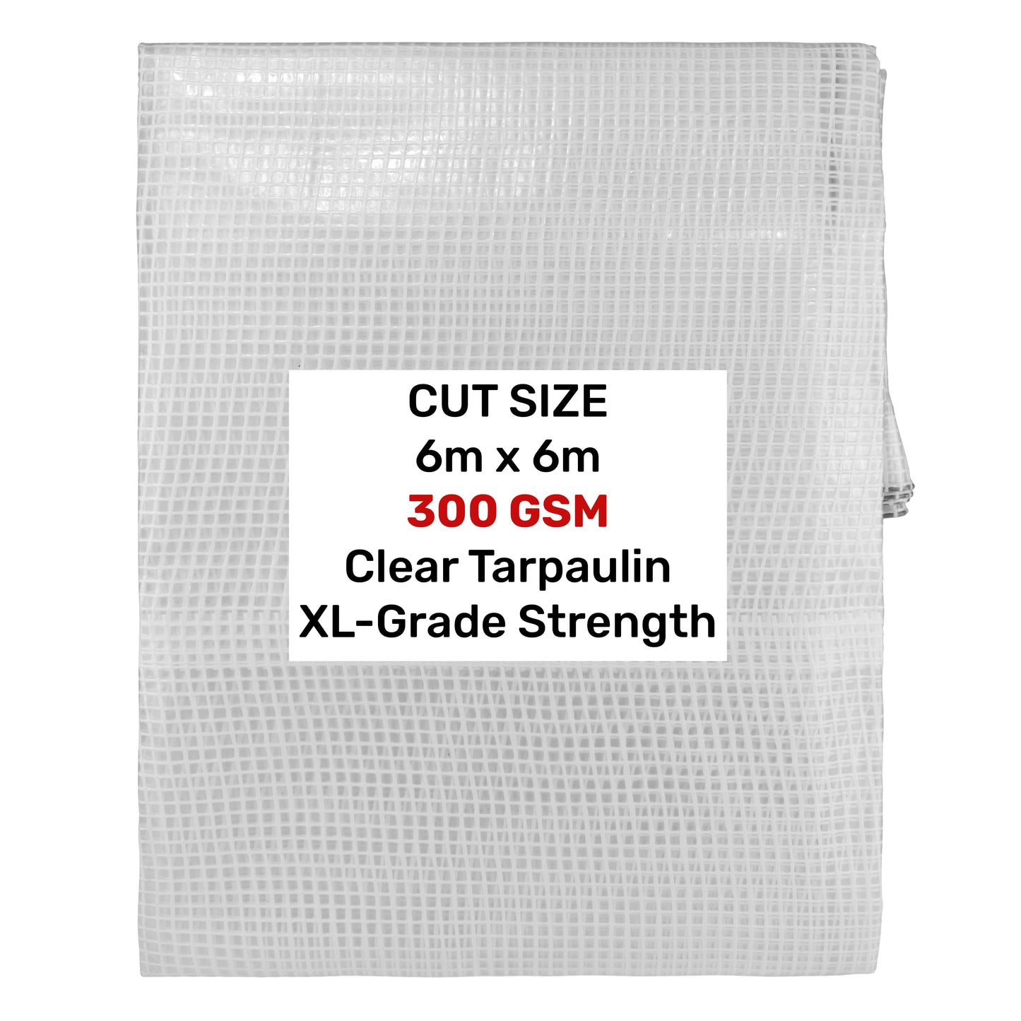 Clear XL-Grade Tarpaulin 6m x 6m Waterproof Tarpaulin Cover Outdoor Ground Sheet