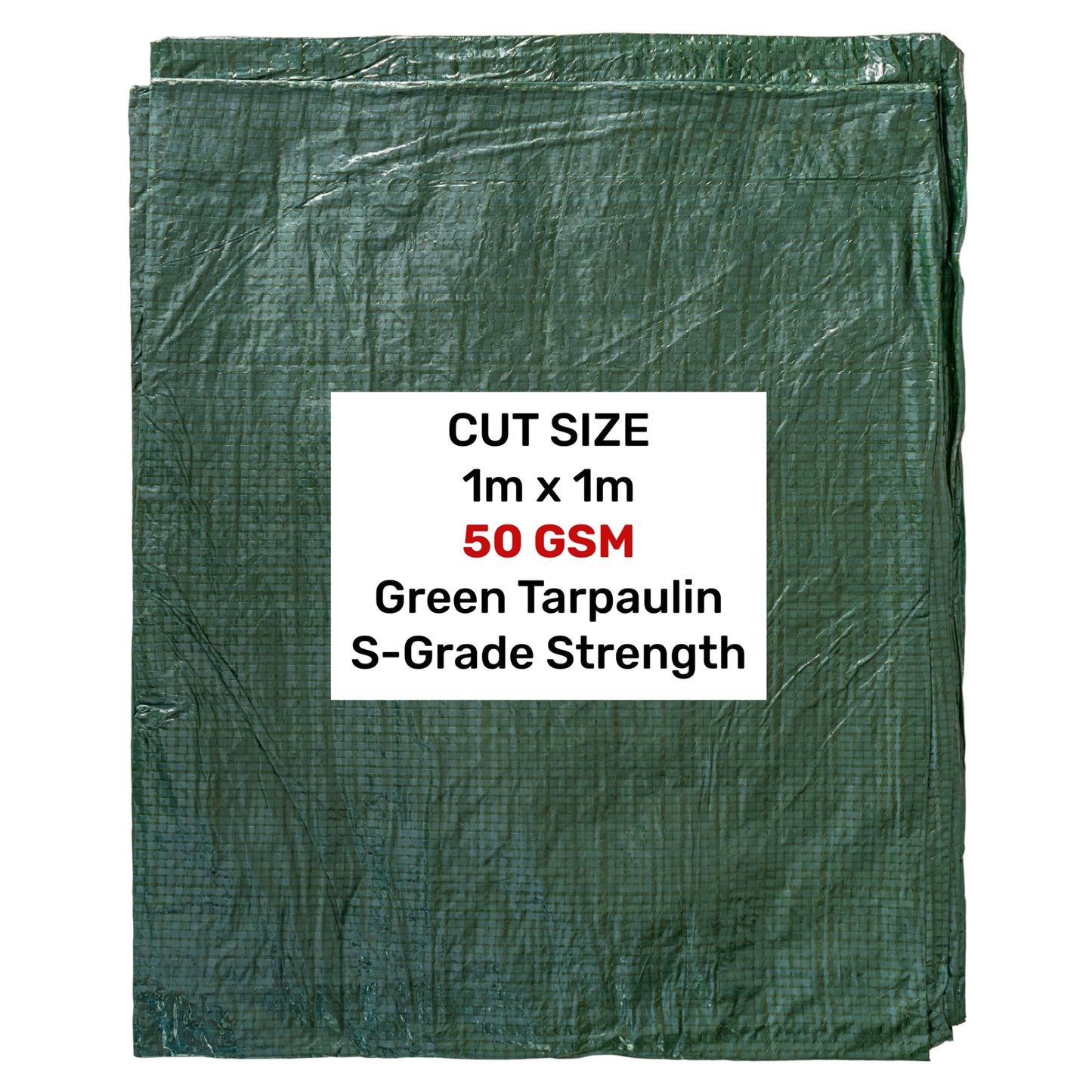 Green S-Grade Tarpaulin 1m x 1m Waterproof Tarpaulin Cover Outdoor Ground Sheet