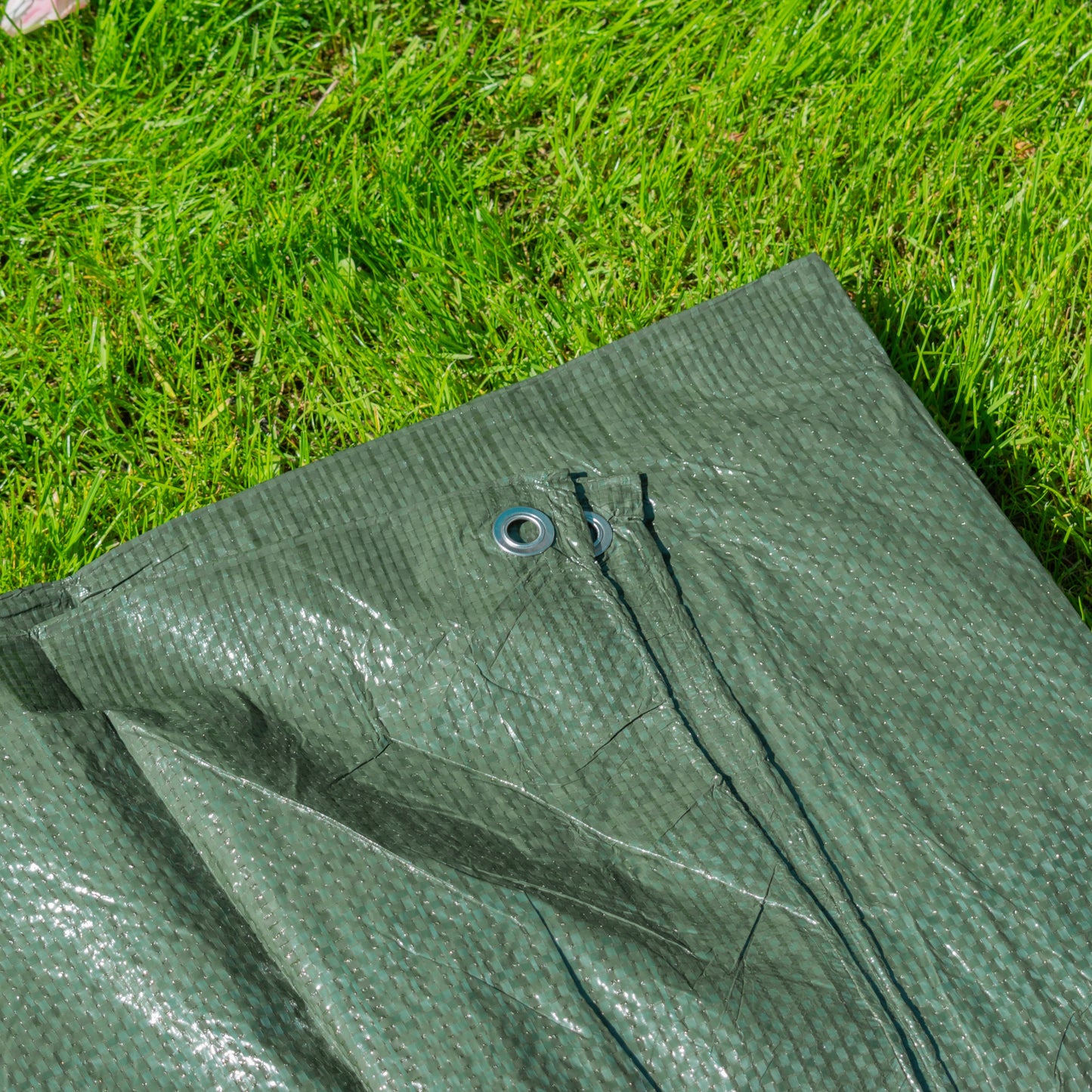 Green S-Grade Tarpaulin 4m x 6m Waterproof Tarpaulin Cover Outdoor Ground Sheet
