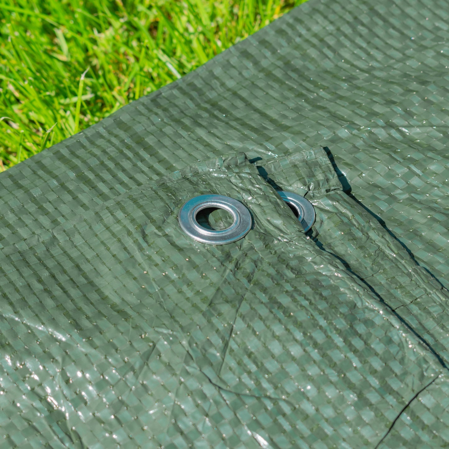 Green S-Grade Tarpaulin 3m x 5m Waterproof Tarpaulin Cover Outdoor Ground Sheet