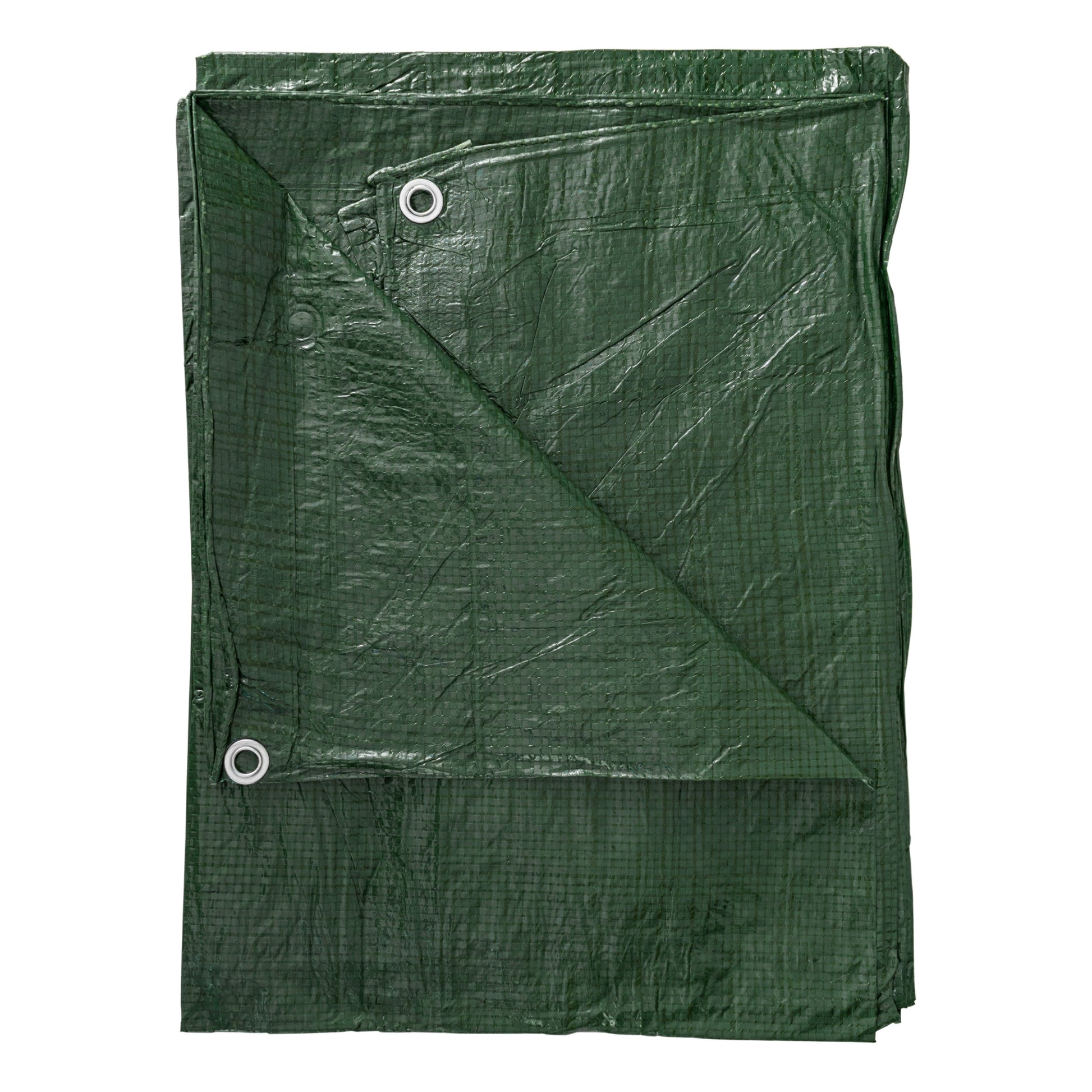 AP Supplies Green S-Grade Tarpaulin with 10 x Bungee Balls (Black) - 5m x 5m