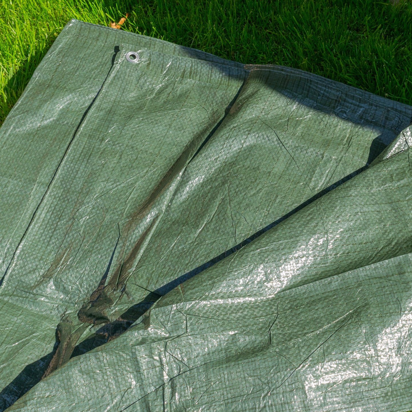 Green S-Grade Tarpaulin 1m x 1m Waterproof Tarpaulin Cover Outdoor Ground Sheet