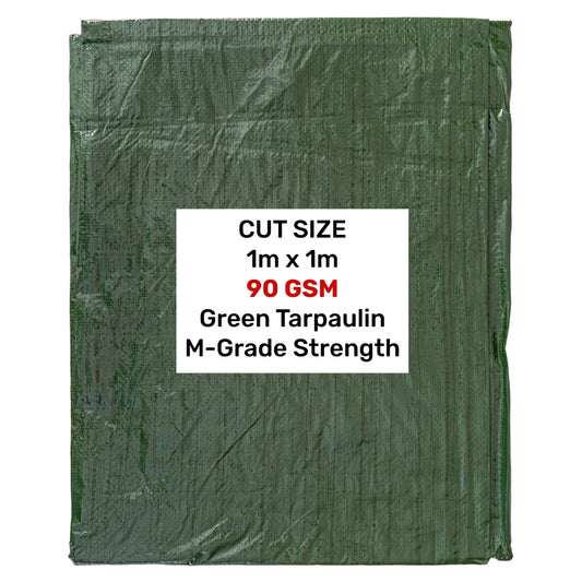 Green M-Grade Tarpaulin 1m x 1m Waterproof Tarpaulin Cover Weed Control Membrane