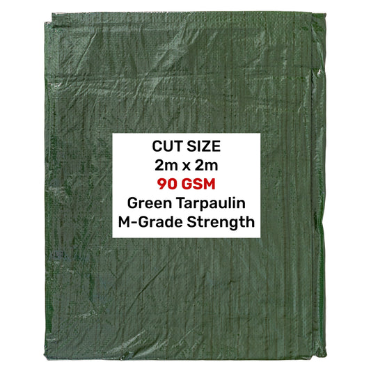 Green M-Grade Tarpaulin 2m x 4m Waterproof Tarpaulin Cover Weed Control Membrane