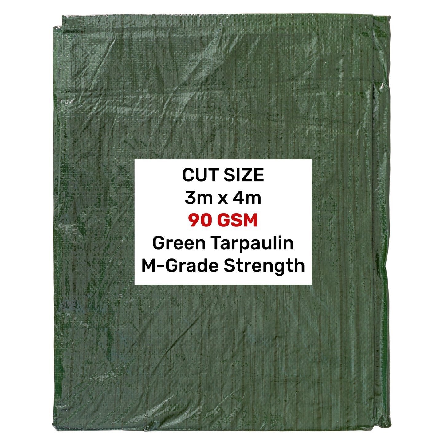 Green M-Grade Tarpaulin 3m x 4m Waterproof Tarpaulin Cover Weed Control Membrane