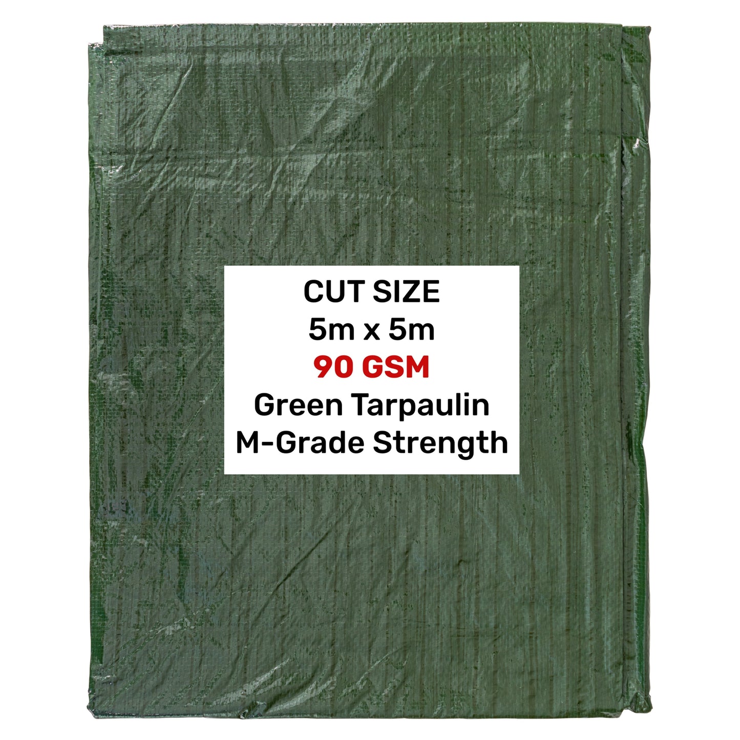 Green M-Grade Tarpaulin 5m x 5m Waterproof Tarpaulin Cover Weed Control Membrane