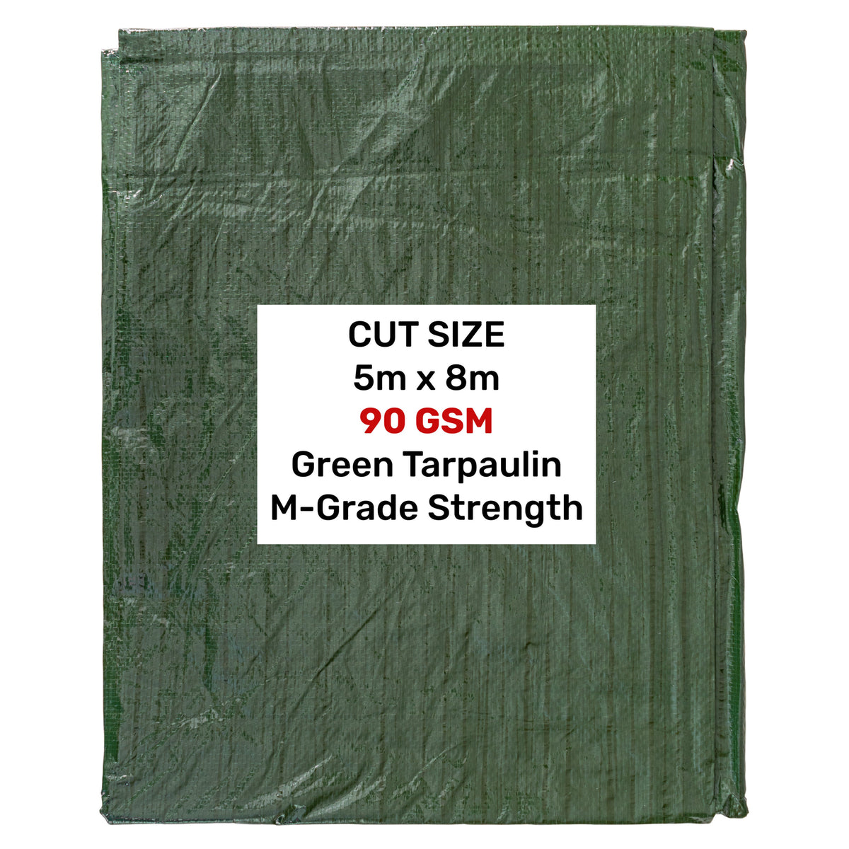 Waterproof Tarpaulin Cover Ground Sheet Green Blue Grey Whit - Green / M-Grade 90gsm / 5m x 8m