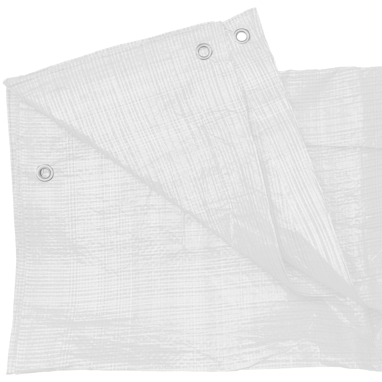 AP Supplies White M-Grade Tarpaulin with 10 x Bungee Balls (Black) - 2m x 2m