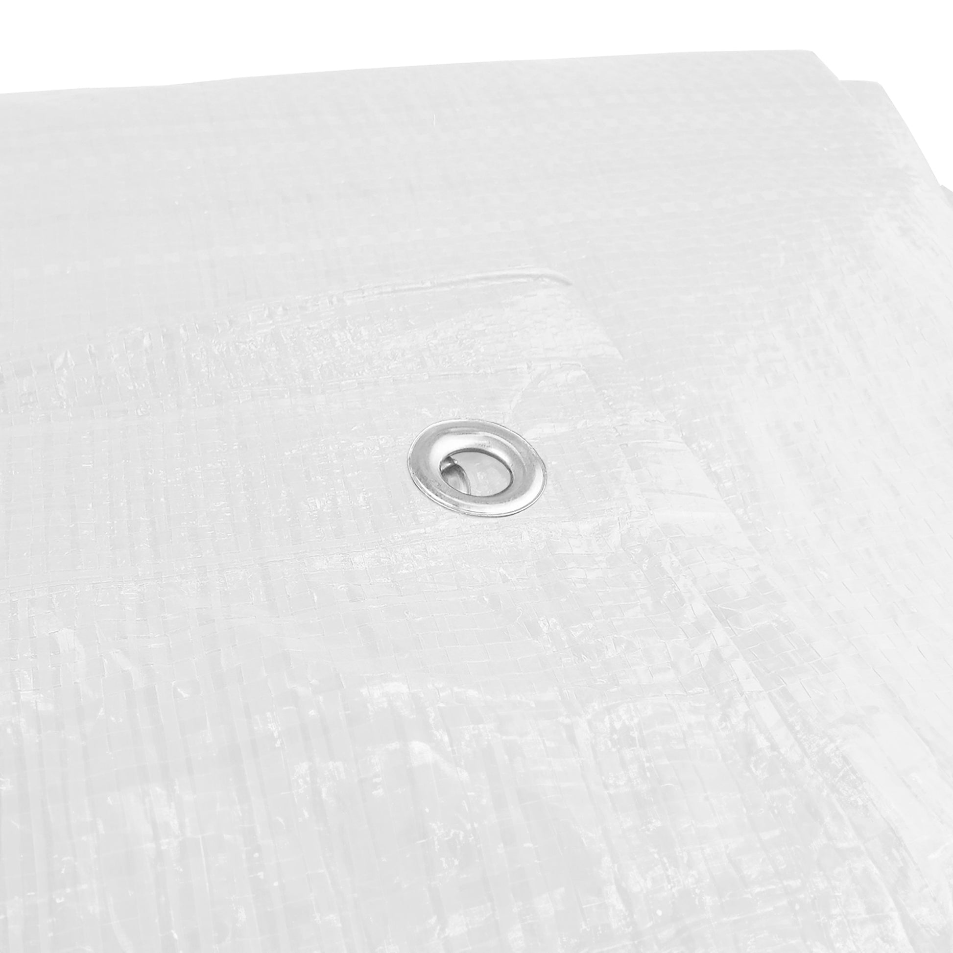 AP Supplies White M-Grade Tarpaulin with 10 Metres of 6mm Bungee Rope - 3m x 3m