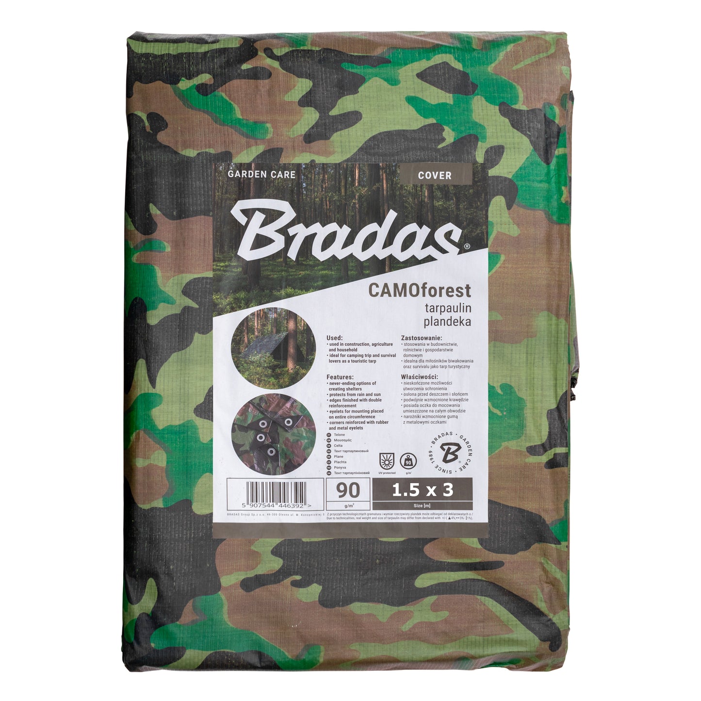 AP Supplies Camouflage M-Grade Tarpaulin 1.5m x 3m BRADAS