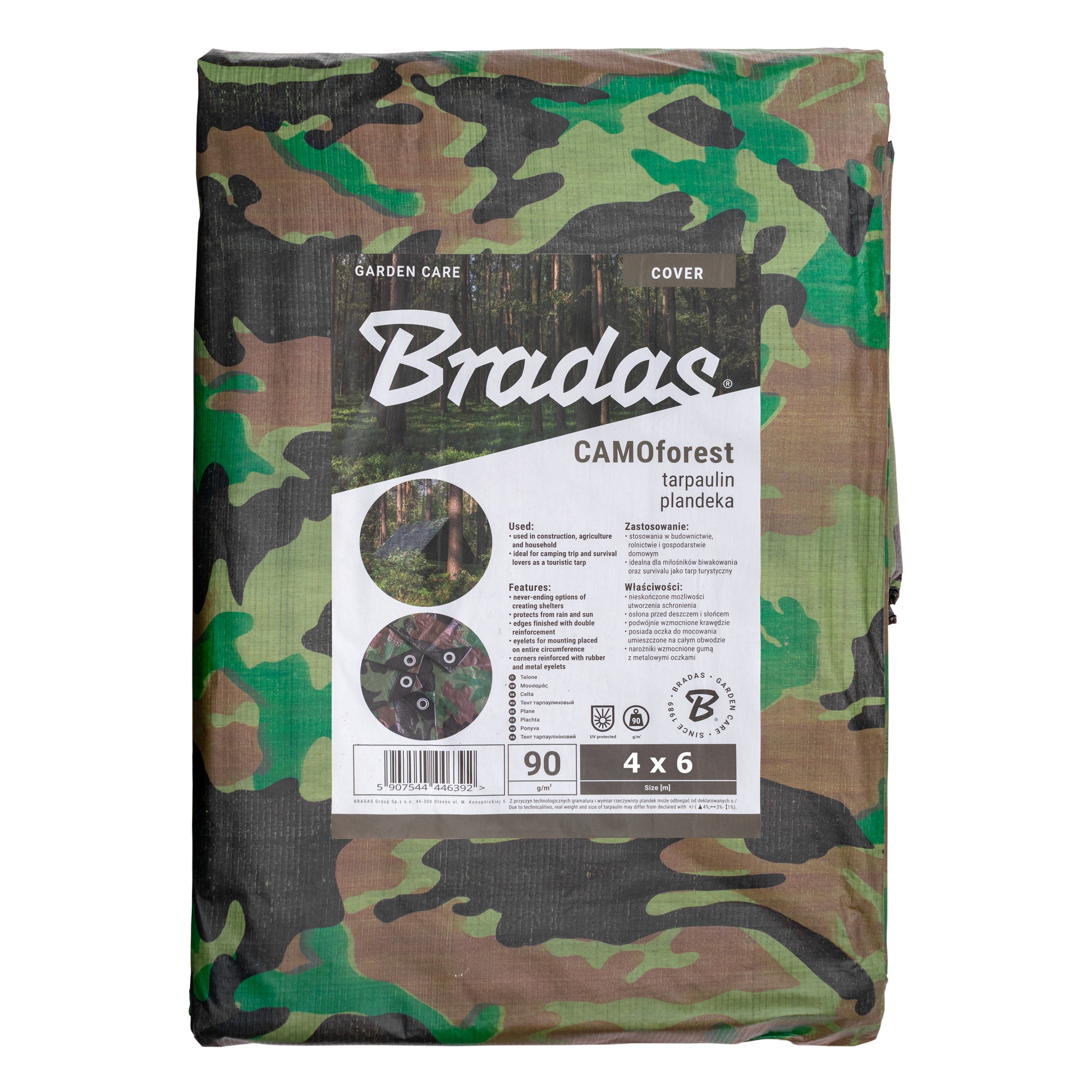 AP Supplies Camouflage M-Grade Tarpaulin 4m x 6m BRADAS