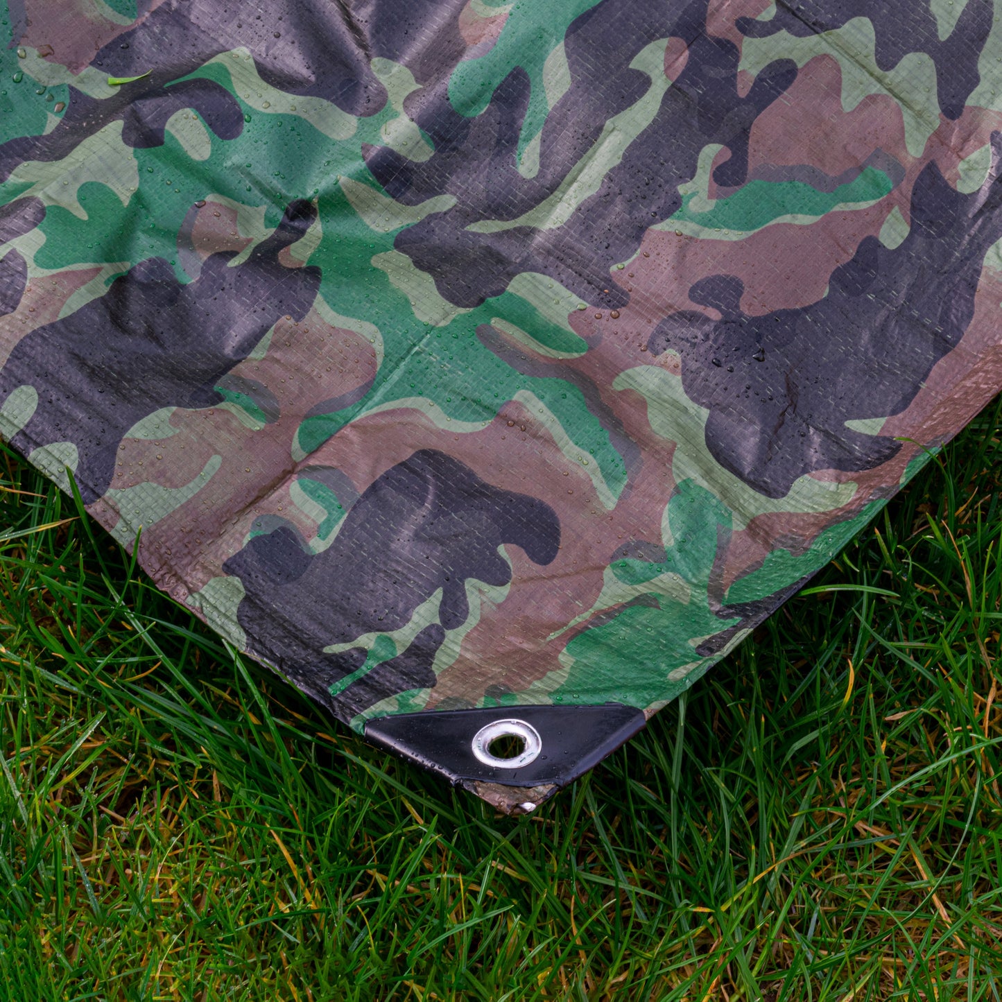 Camouflage M-Grade Tarpaulin 6m x 8m BRADAS Reinforced Eyelets Waterproof Sheet