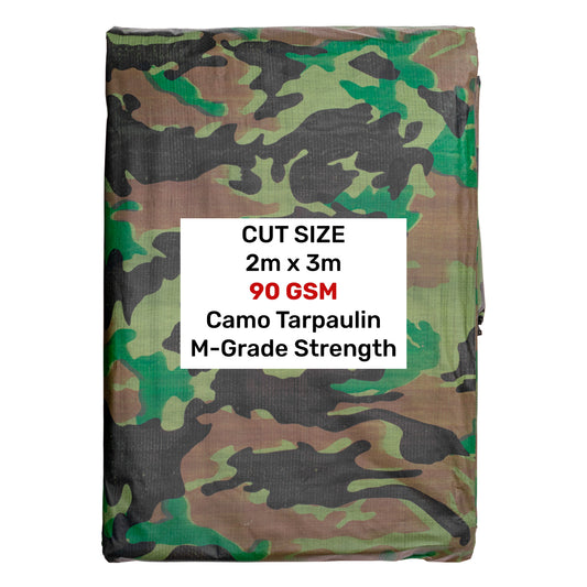 Camouflage M-Grade Tarpaulin 2m x 3m Waterproof Tarpaulin Cover Waterproof Sheet