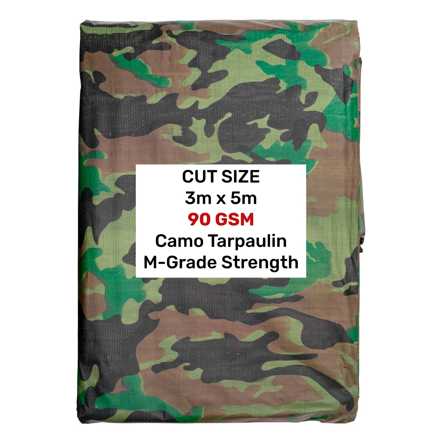 Camouflage M-Grade Tarpaulin 3m x 5m Waterproof Tarpaulin Cover Waterproof Sheet