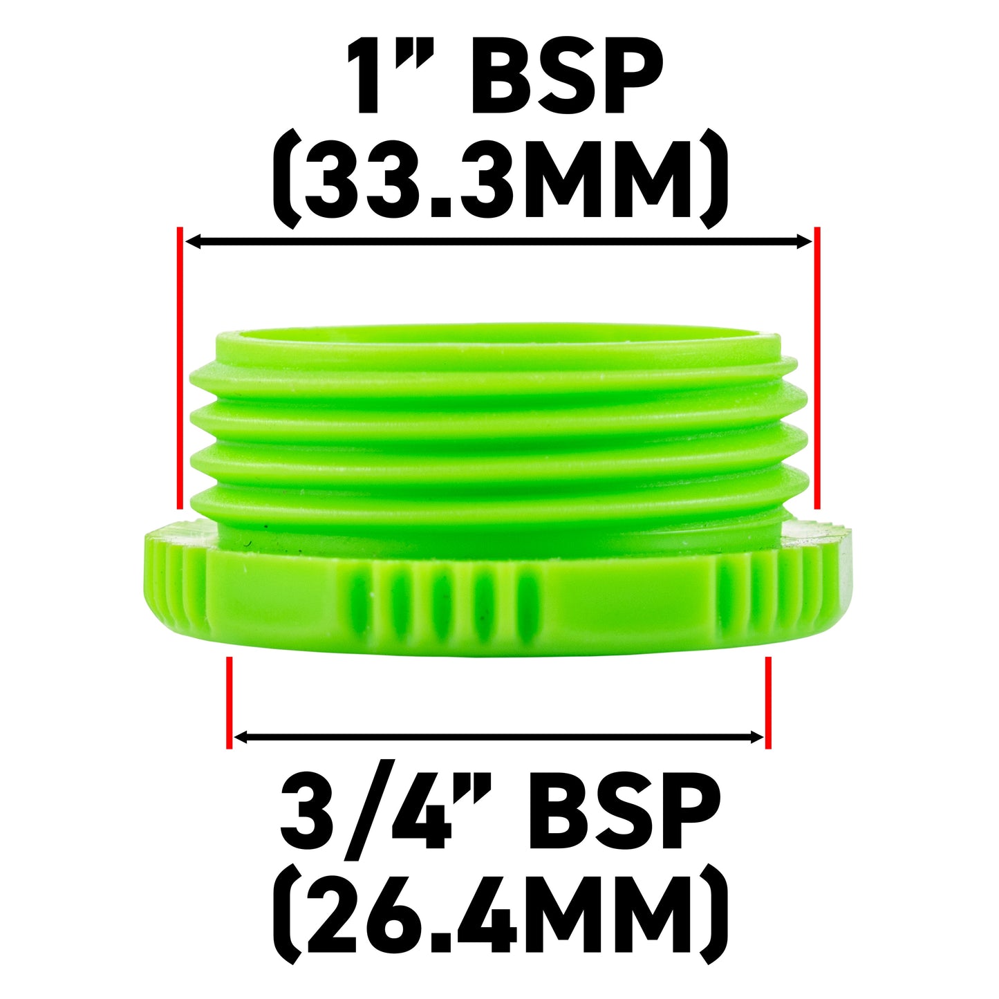 Female Tap Connector 1in or 3/4in BSP Female, Green Gray for Hose Connector Set