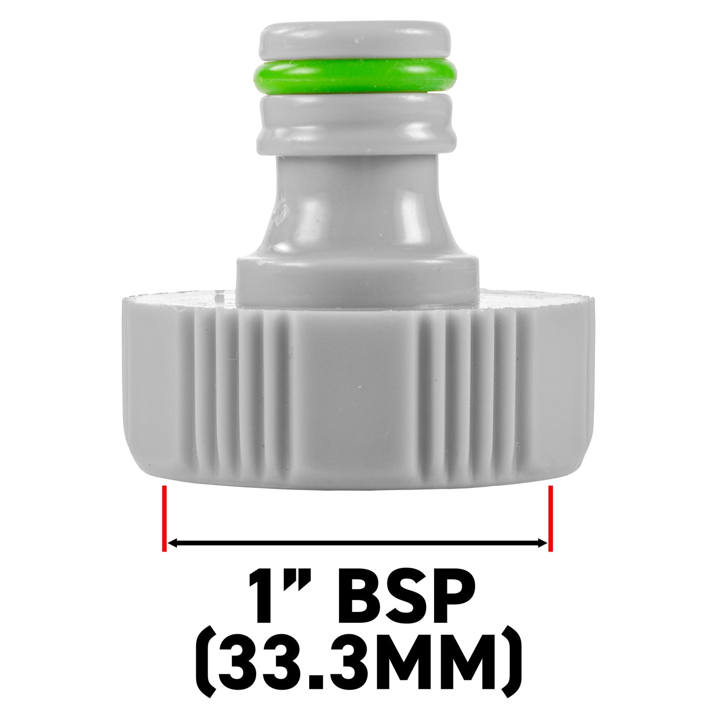 Female Tap Connector 1in or 3/4in BSP Female, Green Gray for Hose Connector Set