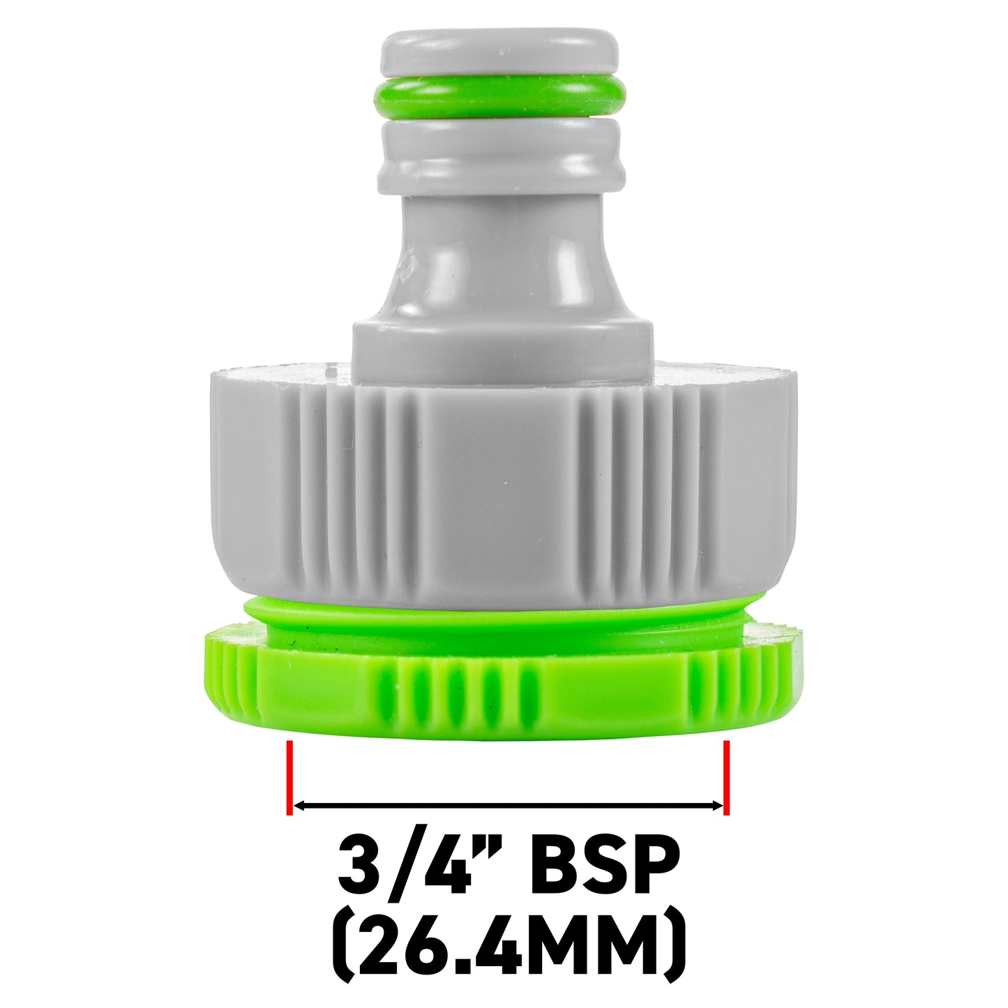 Female Tap Connector 1in or 3/4in BSP Female, Green Gray for Hose Connector Set