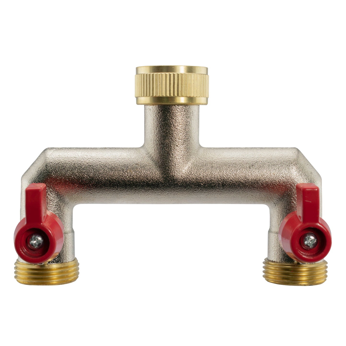 AP Supplies Two Way Tap Splitter Brass 3/4" BSP with Geka Type Outlets