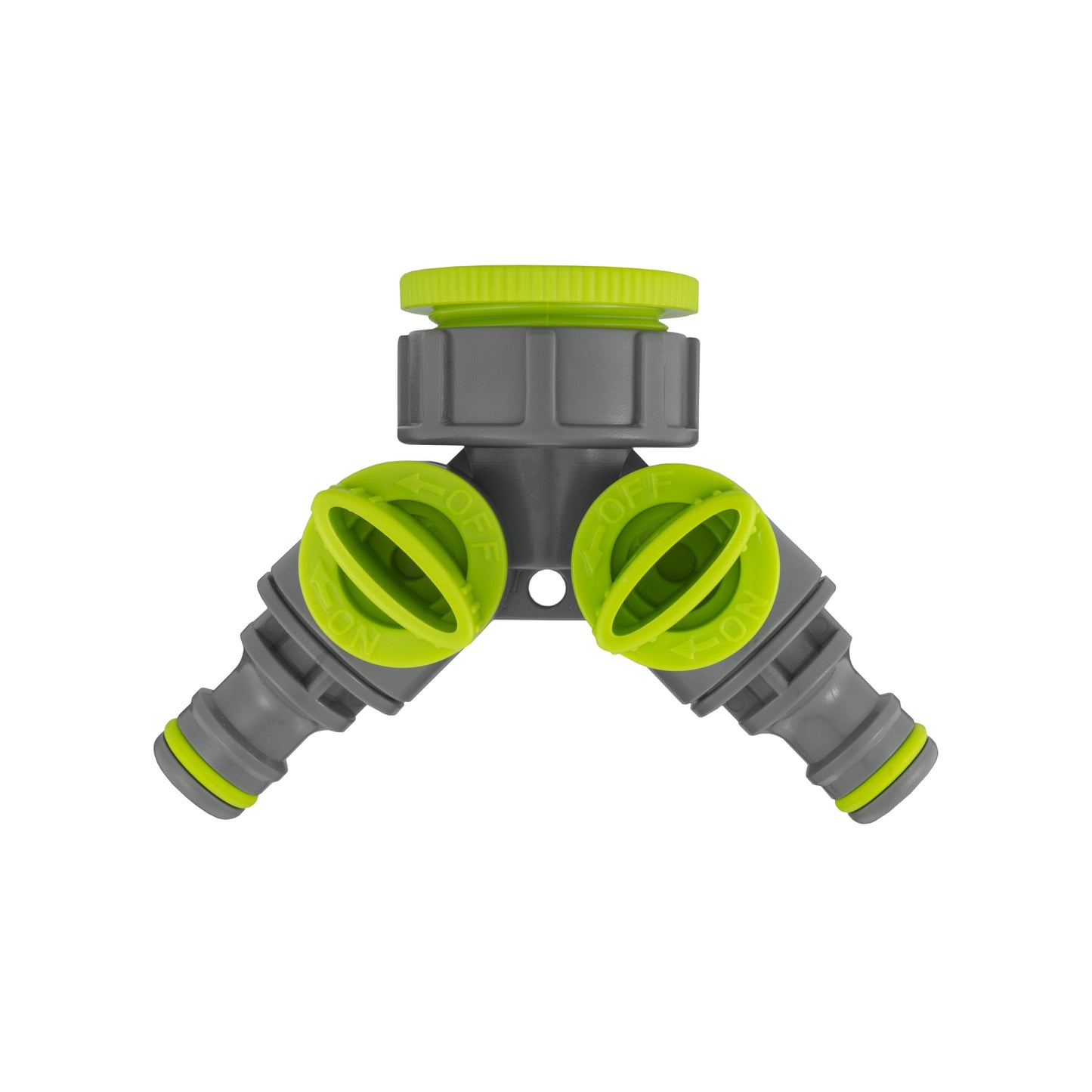 Wall Flange Kit 25mm MDPE + Brass Bib Tap + Lime Two Way Tap Splitter