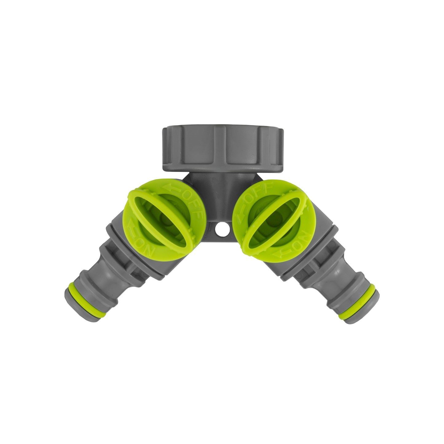 Wall Flange Kit 25mm MDPE + Brass Bib Tap + Lime Two Way Tap Splitter