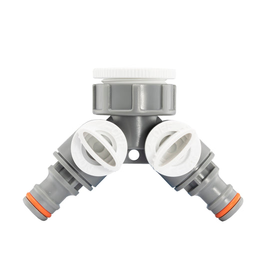 Double Tap Connector with Valves WL Outdoor Watering Kit Drip Irrigation Fitting