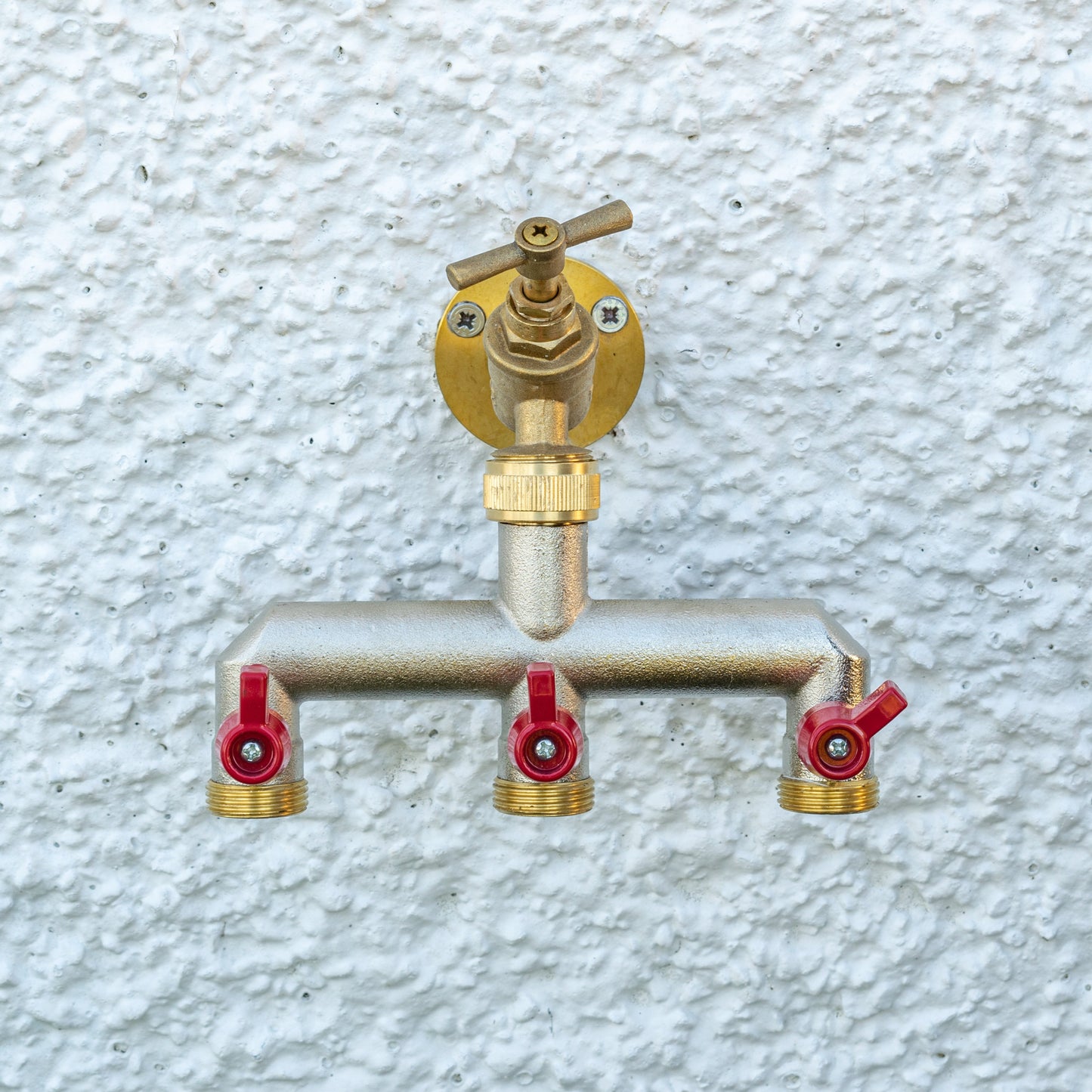 Three Way Tap Splitter Brass 3/4in BSP Hose Pipe Fitting Drip Irrigation Fitting