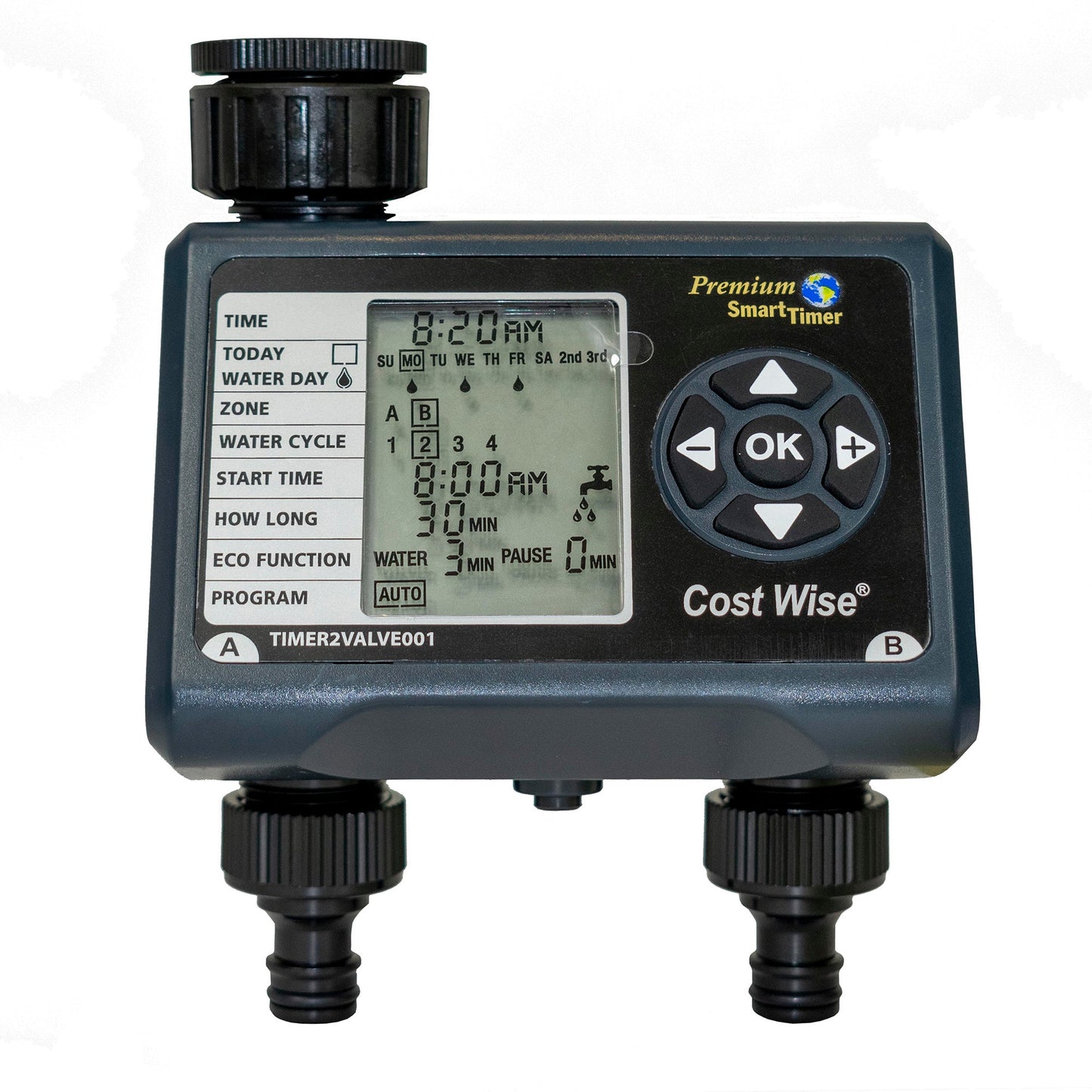 Cost Wise Double Outlet Water Timer Outdoor Watering Kit Drip Irrigation Fitting