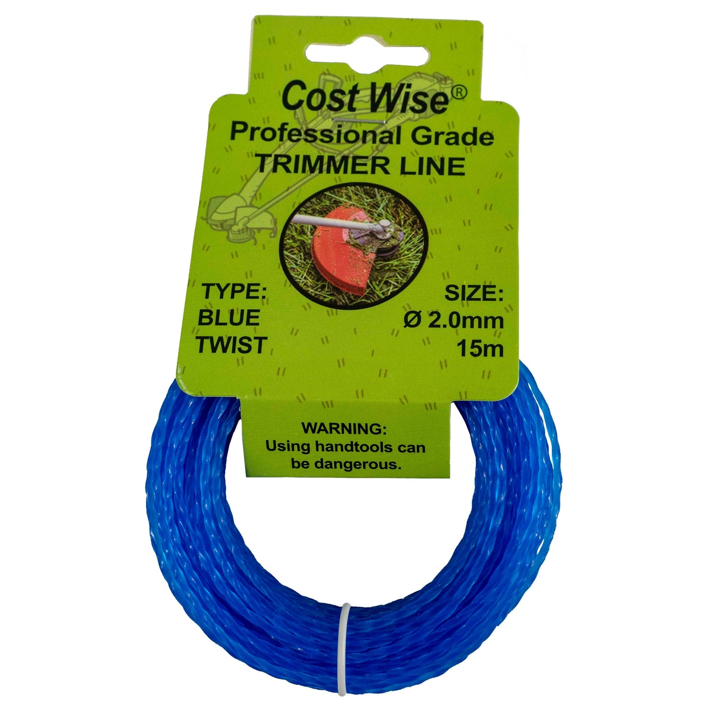 Strimmer Line Blue Twist 2.0mm x 15m DIY Tool Accessory Home and Garden Use