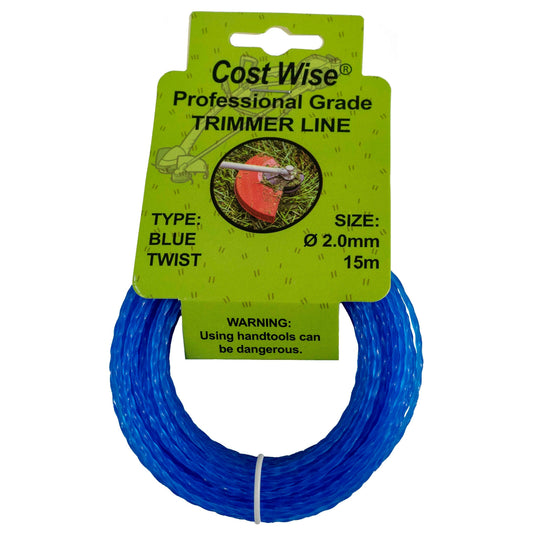 Strimmer Line Blue Twist 2.0mm x 15m DIY Tool Accessory Home and Garden Use