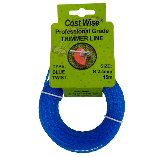 Strimmer Line Blue Twist 2.4mm x 15m Micro Watering System Home and Garden Use