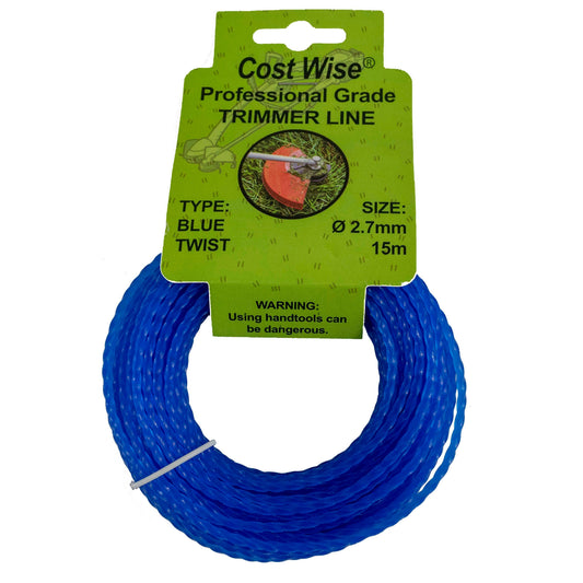 Strimmer Line Blue Twist 2.7mm x 15m DIY Tool Accessory Home and Garden Use