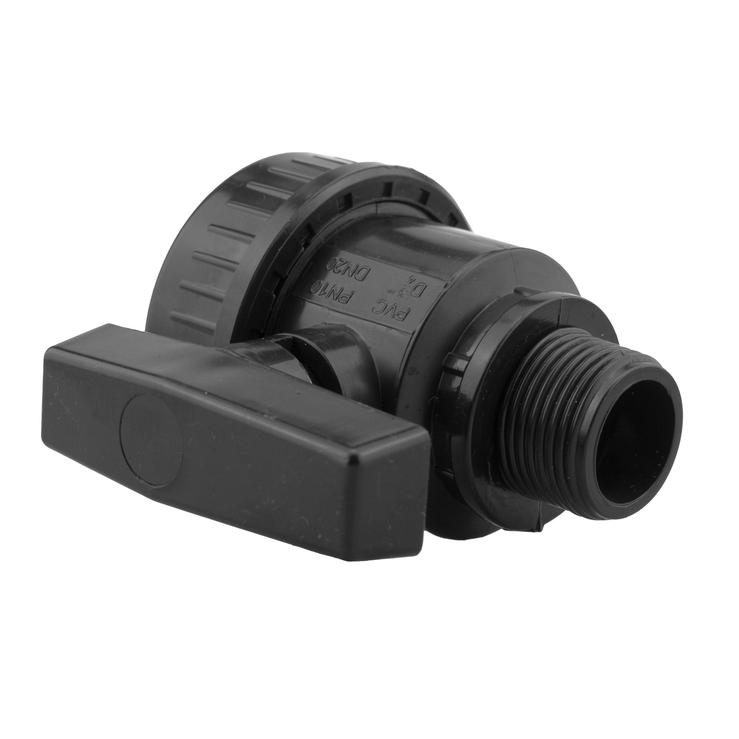 Wall Flange Kit 25mm MDPE + Large Plastic Valve 3/4in BSP for BSP Thread Fitting