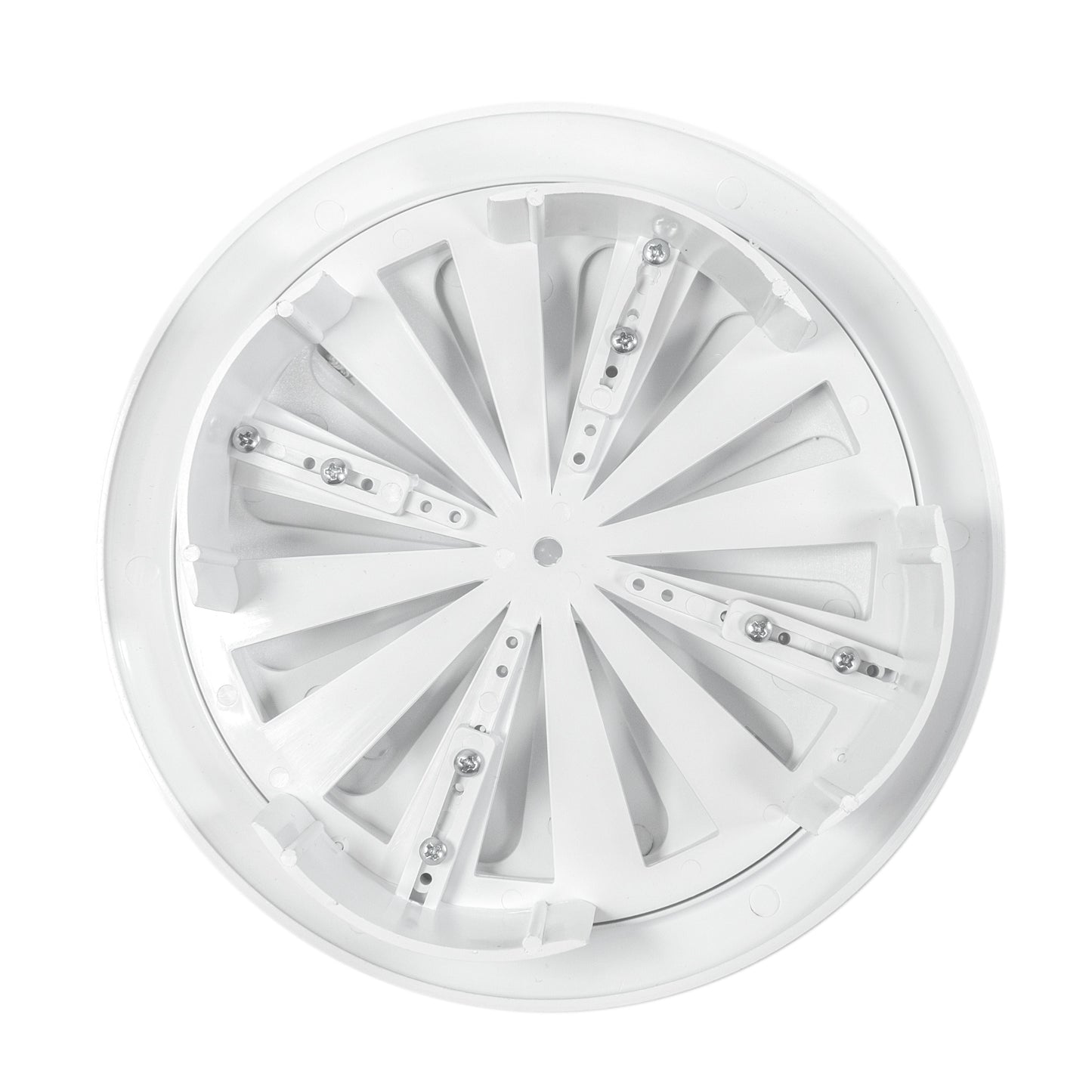 Adjustable Louvre Vent Round 80mm-160mm White for Home and Garden Use