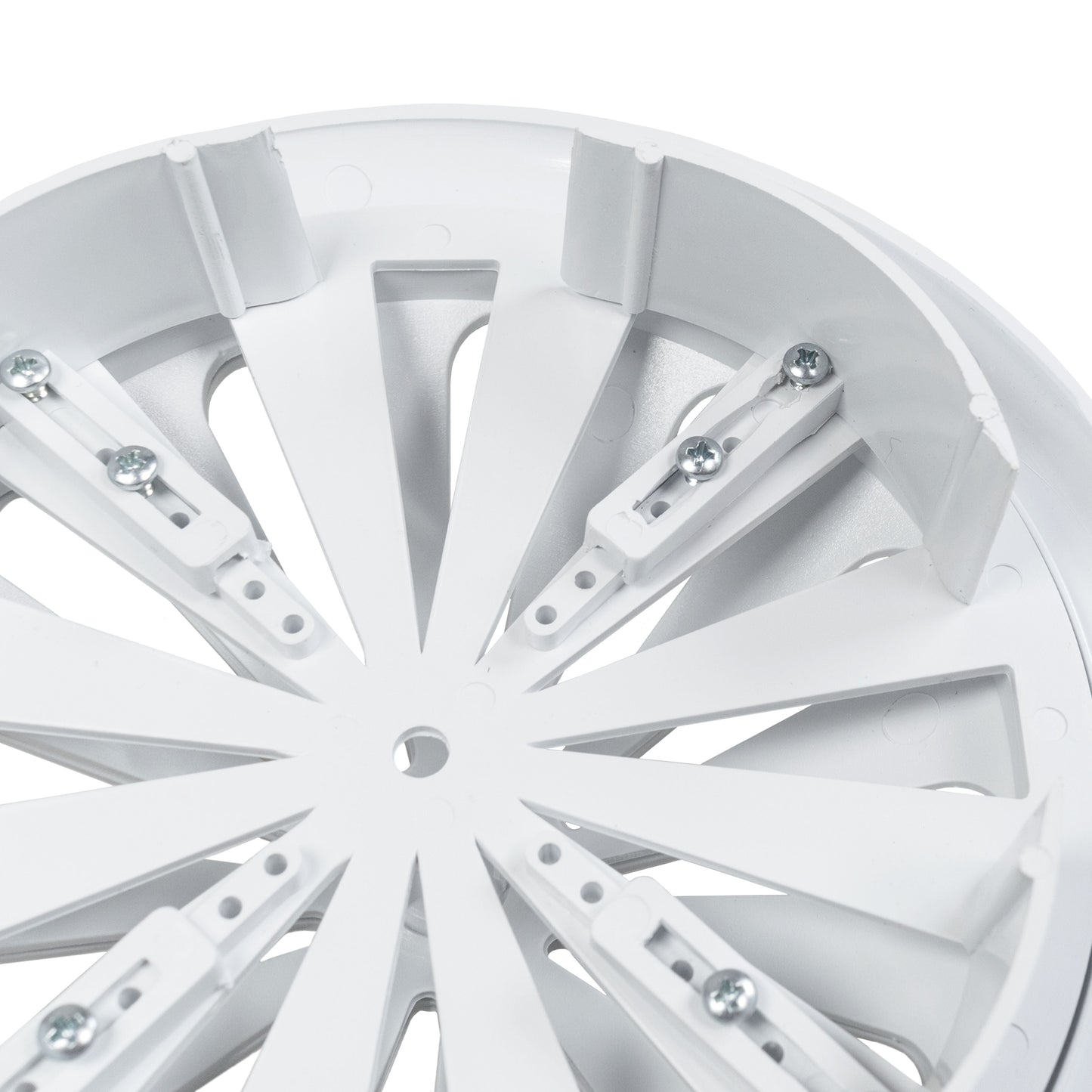 Adjustable Louvre Vent Round 80mm-160mm White for Home and Garden Use