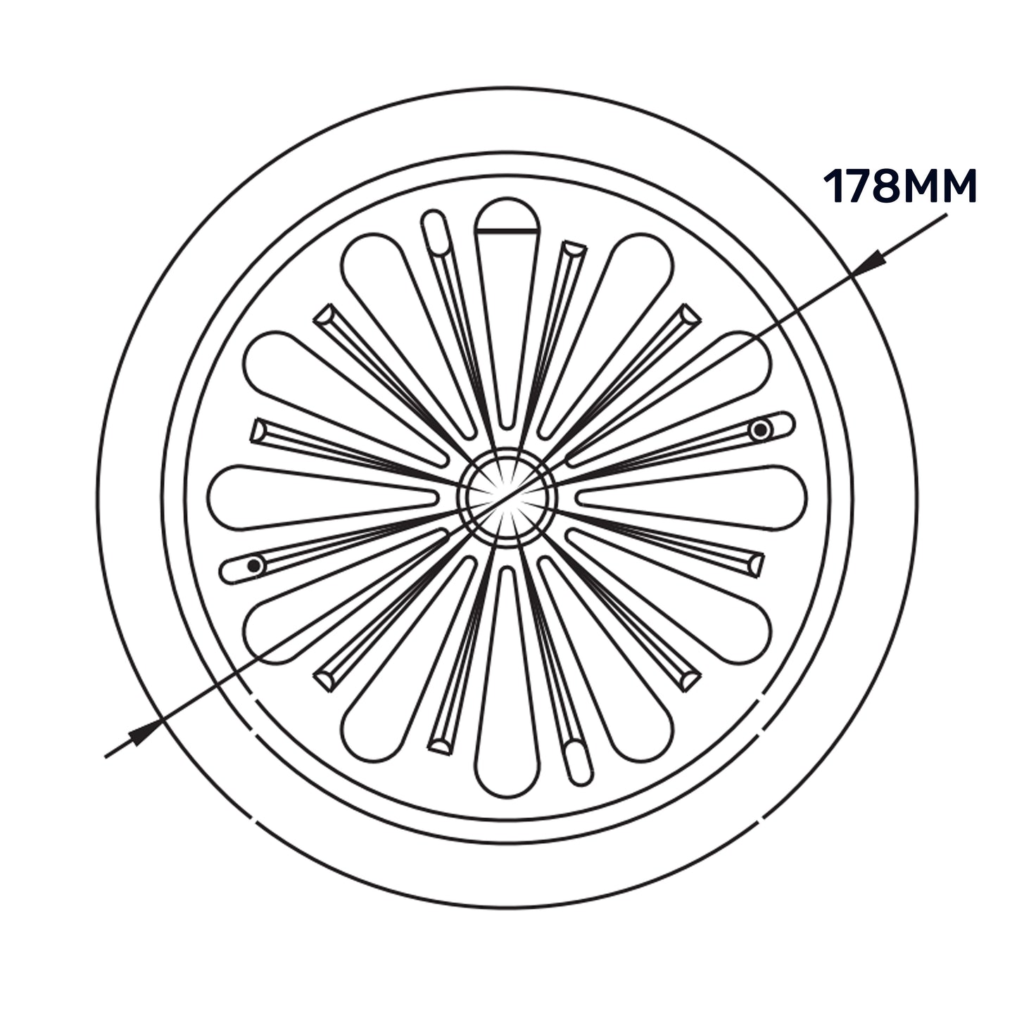 Adjustable Louvre Vent Round 80mm-160mm White for Home and Garden Use
