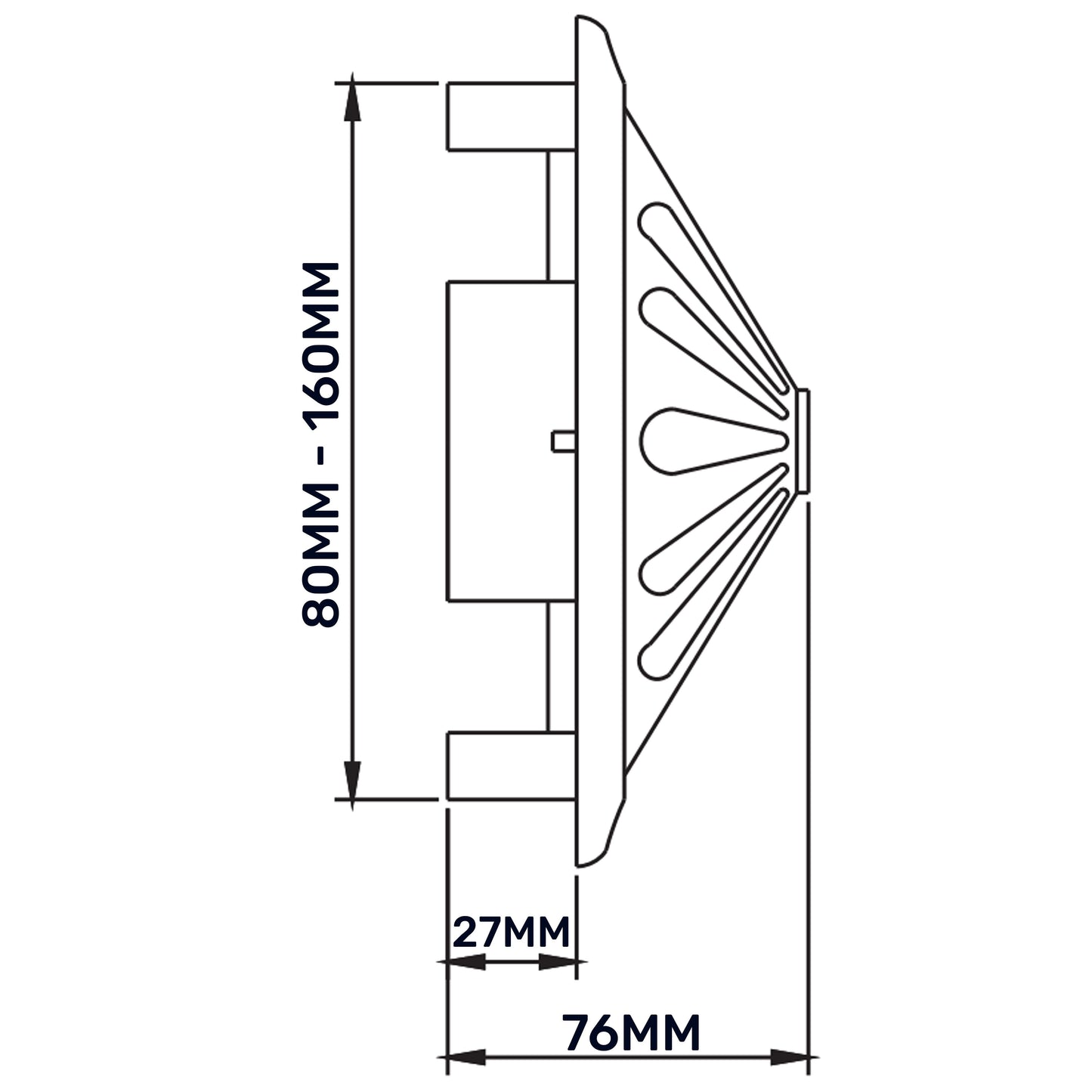 Adjustable Louvre Vent Round 80mm-160mm White for Home and Garden Use