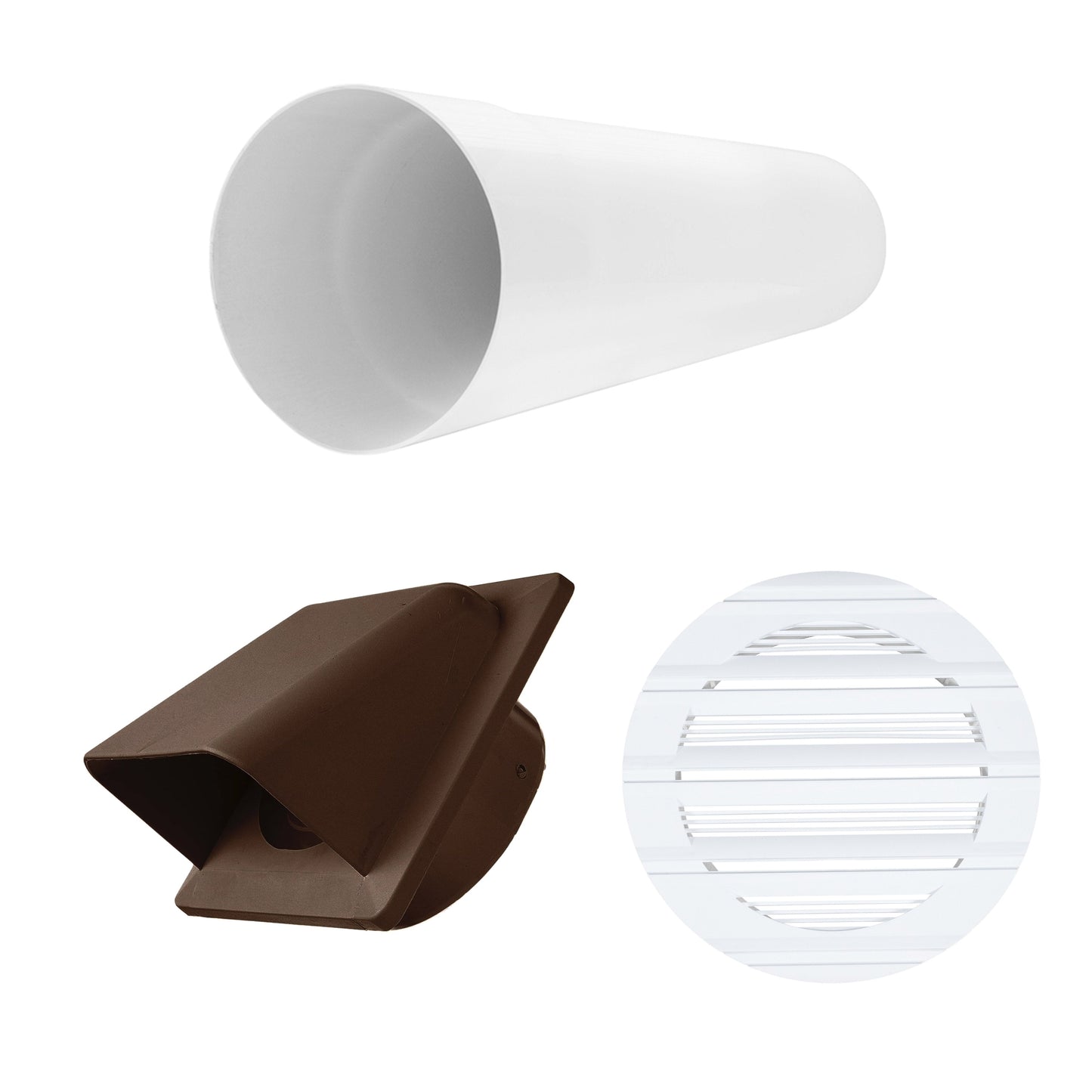 AP Supplies Through Wall Ventilation Kit Round Bella Vent with Brown External Vent