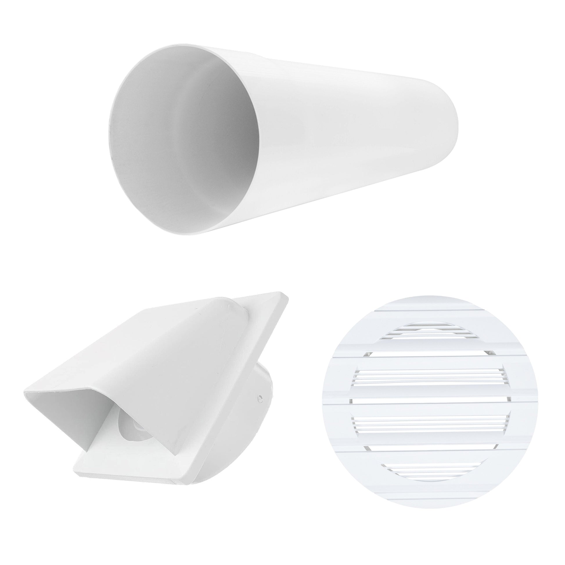 AP Supplies Through Wall Ventilation Kit Round Bella Vent with White External Vent